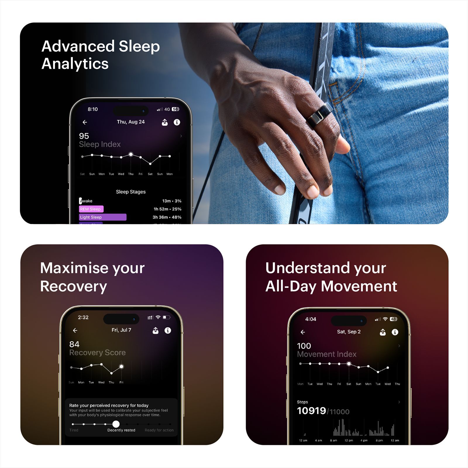 Ultrahuman Ring AIR Smart Ring with Activity Tracker (Size 6, 6-Axis Motion Sensors, Aster Black)_10