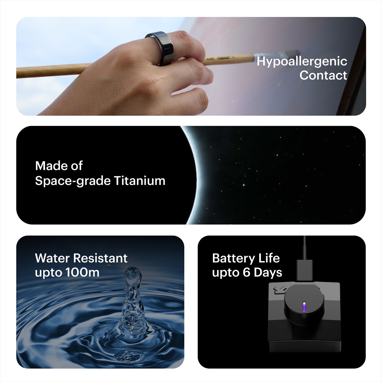 Ultrahuman Ring Air Smart Ring with Activity Tracker (Size 8, Upto 100 Meter Water Resistant, Aster Black)_7