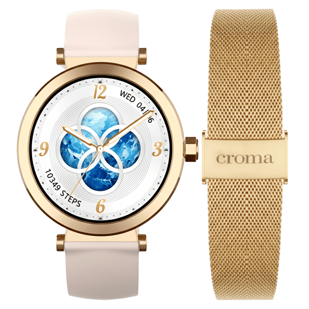 Croma VELCOITY GF Smartwatch with Bluetooth Calling (2025 Model, 1.32inches AMOLED Display, IP68 Waterproof, Rose Gold Strap) Croma VELCOITY GF Smartwatch with Bluetooth Calling (2025 Model, 1.32inches AMOLED Display, IP68 Waterproof, Rose Gold Strap)_1