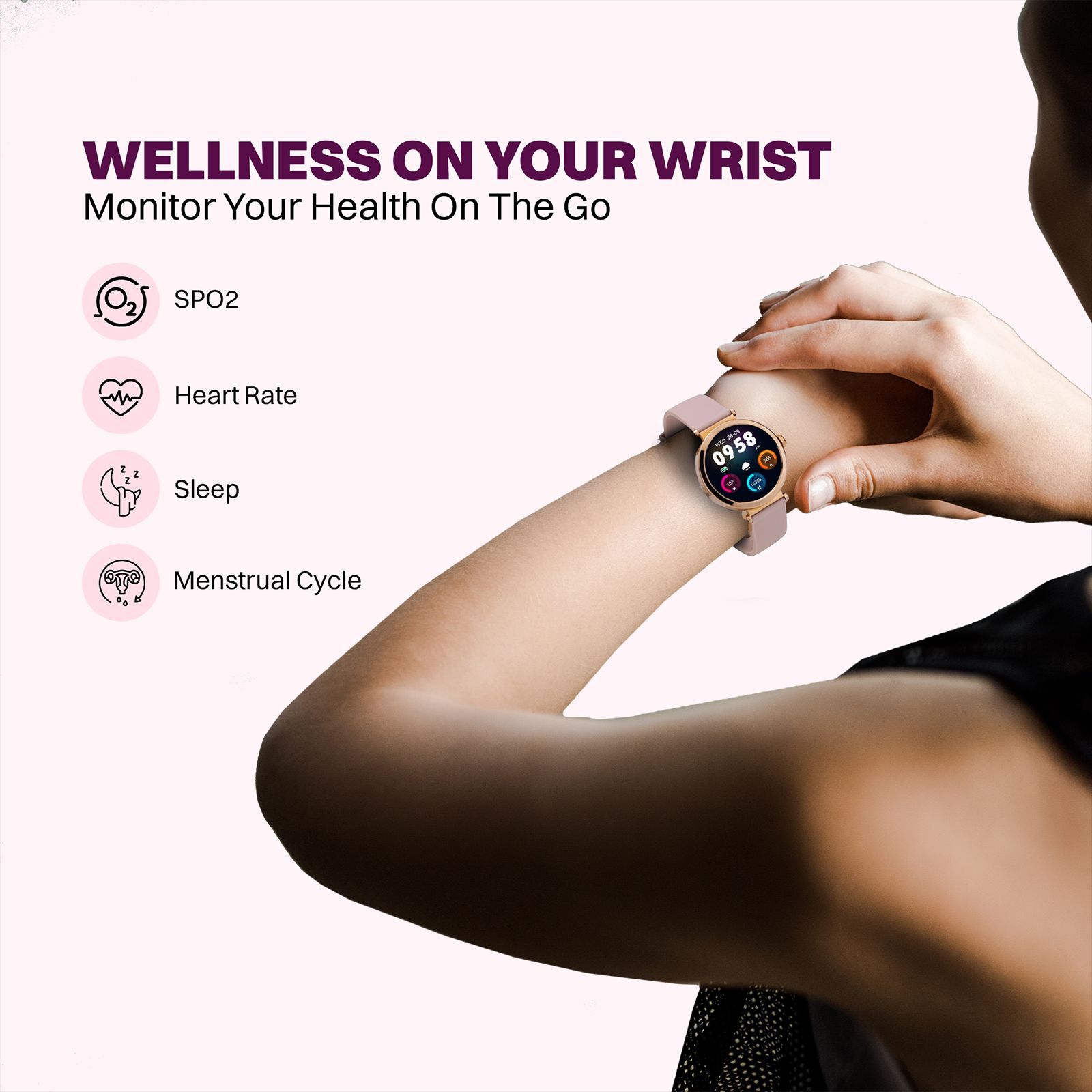 Croma VELCOITY GF Smartwatch with Bluetooth Calling (2025 Model, 1.32inches AMOLED Display, IP68 Waterproof, Rose Gold Strap) Croma VELCOITY GF Smartwatch with Bluetooth Calling (2025 Model, 1.32inches AMOLED Display, IP68 Waterproof, Rose Gold Strap)_4