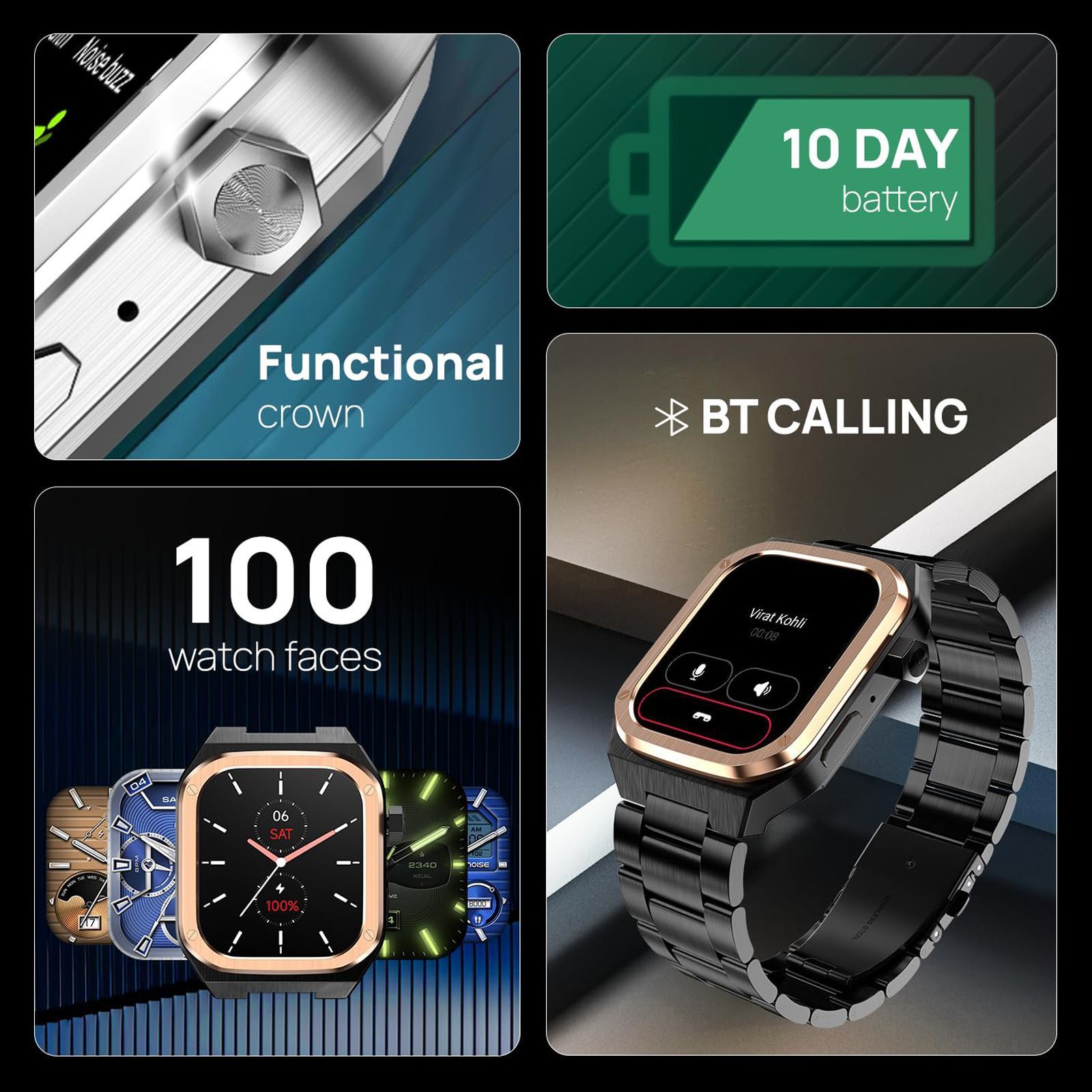 noise ColorFit Chrome Smartwatch with Bluetooth Calling (46.9mm AMOLED Display, IP68 Water Resistant, Elite Black Strap) noise ColorFit Chrome Smartwatch with Bluetooth Calling (46.9mm AMOLED Display, IP68 Water Resistant, Elite Black Strap)_9