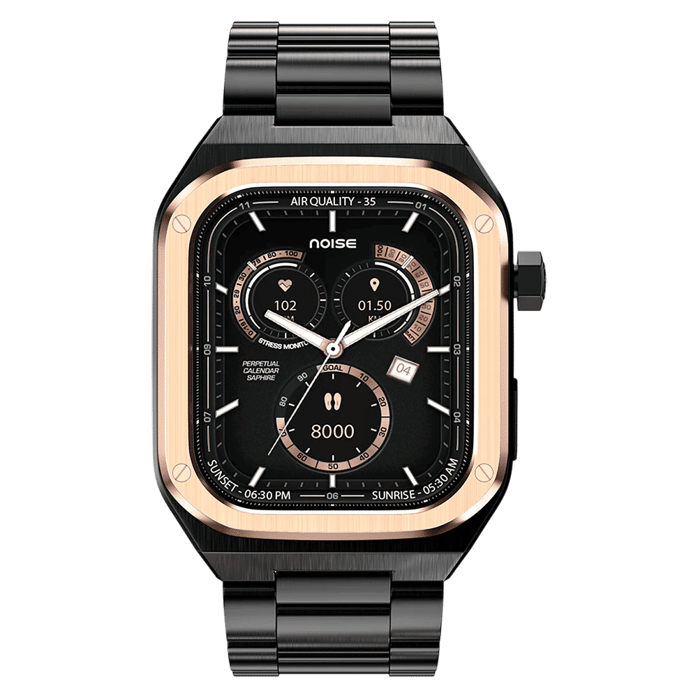 noise ColorFit Chrome Smartwatch with Bluetooth Calling (46.9mm AMOLED Display, IP68 Water Resistant, Elite Midnight Gold Strap) noise ColorFit Chrome Smartwatch with Bluetooth Calling (46.9mm AMOLED Display, IP68 Water Resistant, Elite Midnight Gold Strap)_4