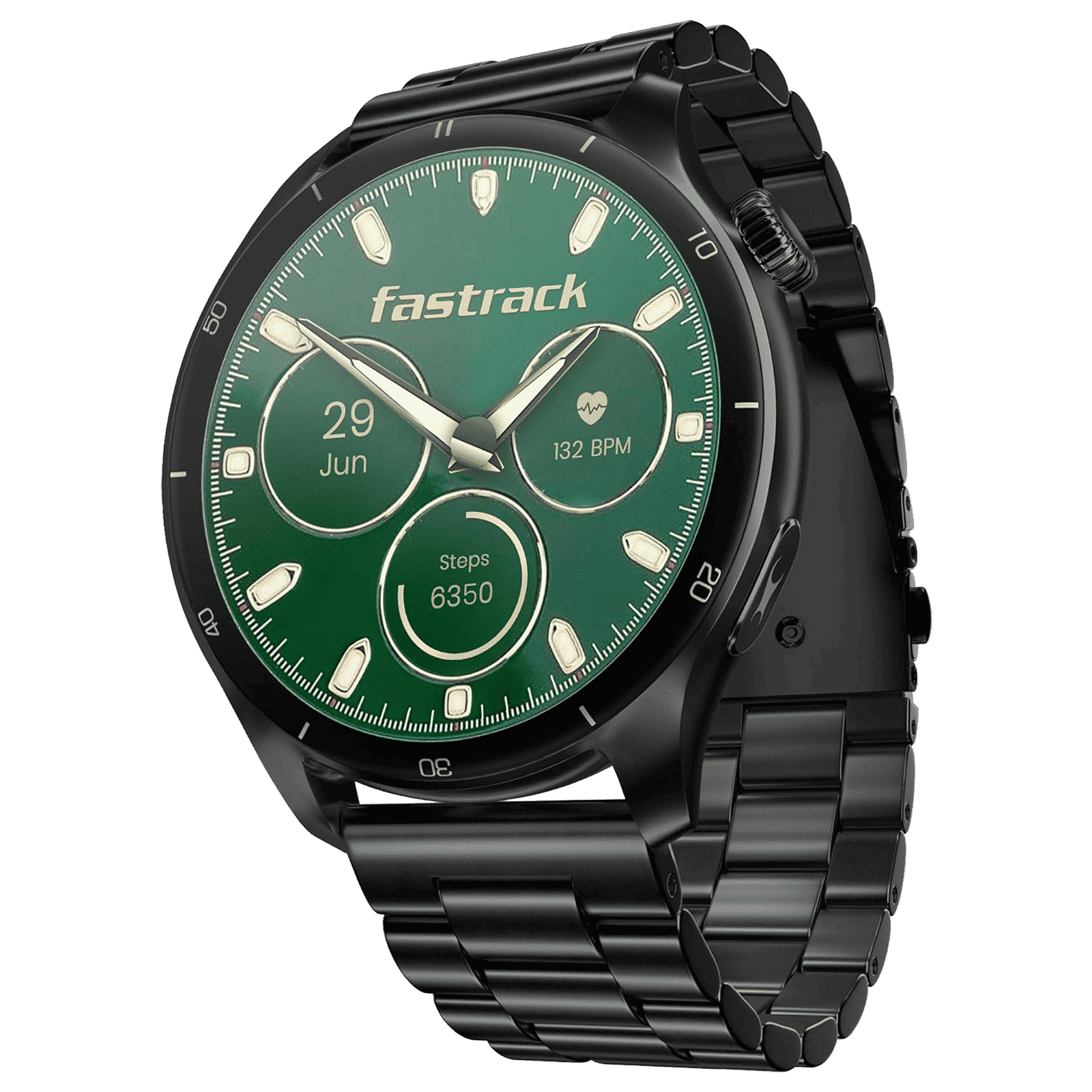 fastrack Dezire FX1 PRO Smartwatch with Bluetooth Calling (36.3mm AMOLED Display, IP68 Water Resistant, Carbon Black Strap)_1