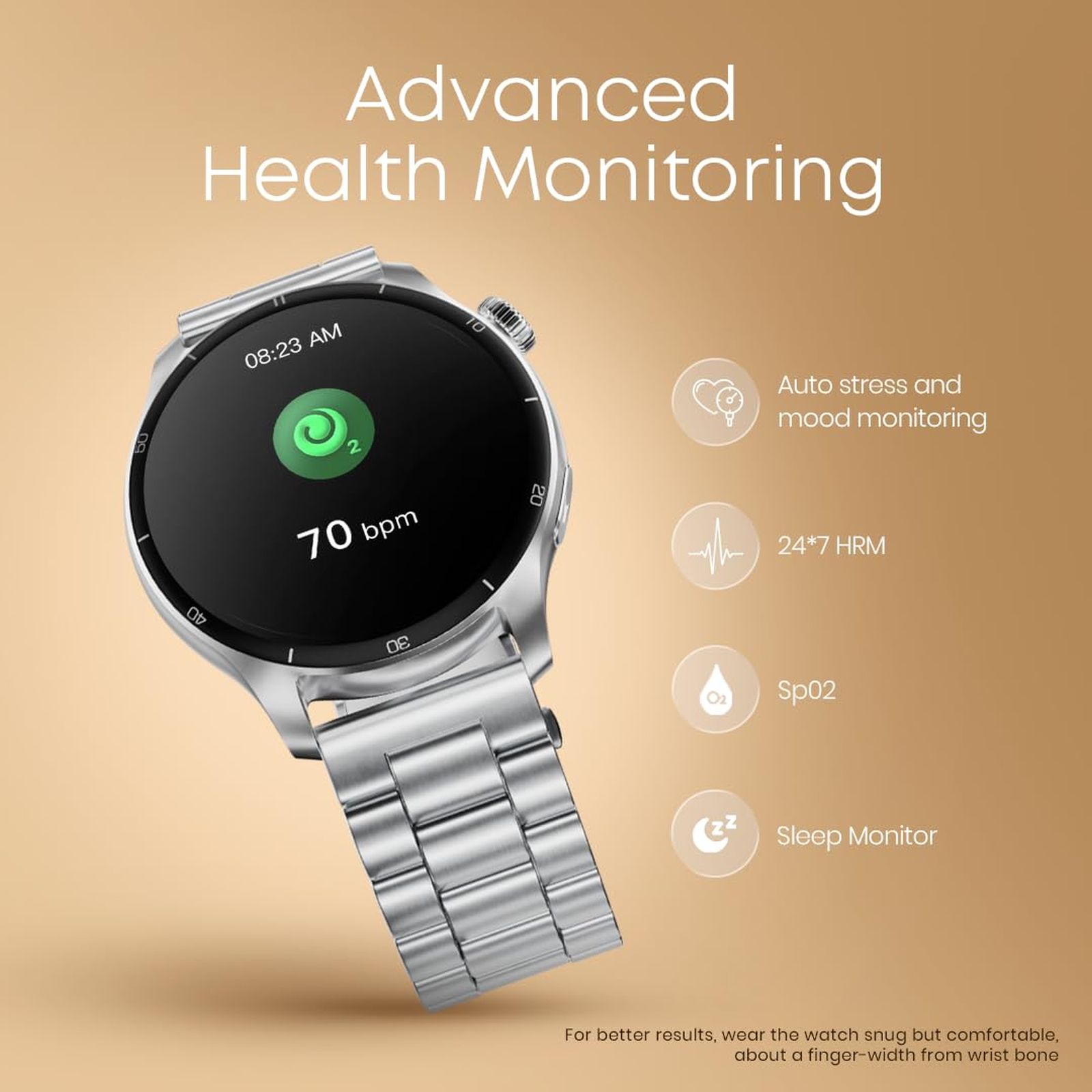 fastrack Dezire FX1 PRO Smartwatch with Bluetooth Calling (36.3mm AMOLED Display, IP68 Water Resistant, Carbon Black Strap)_7