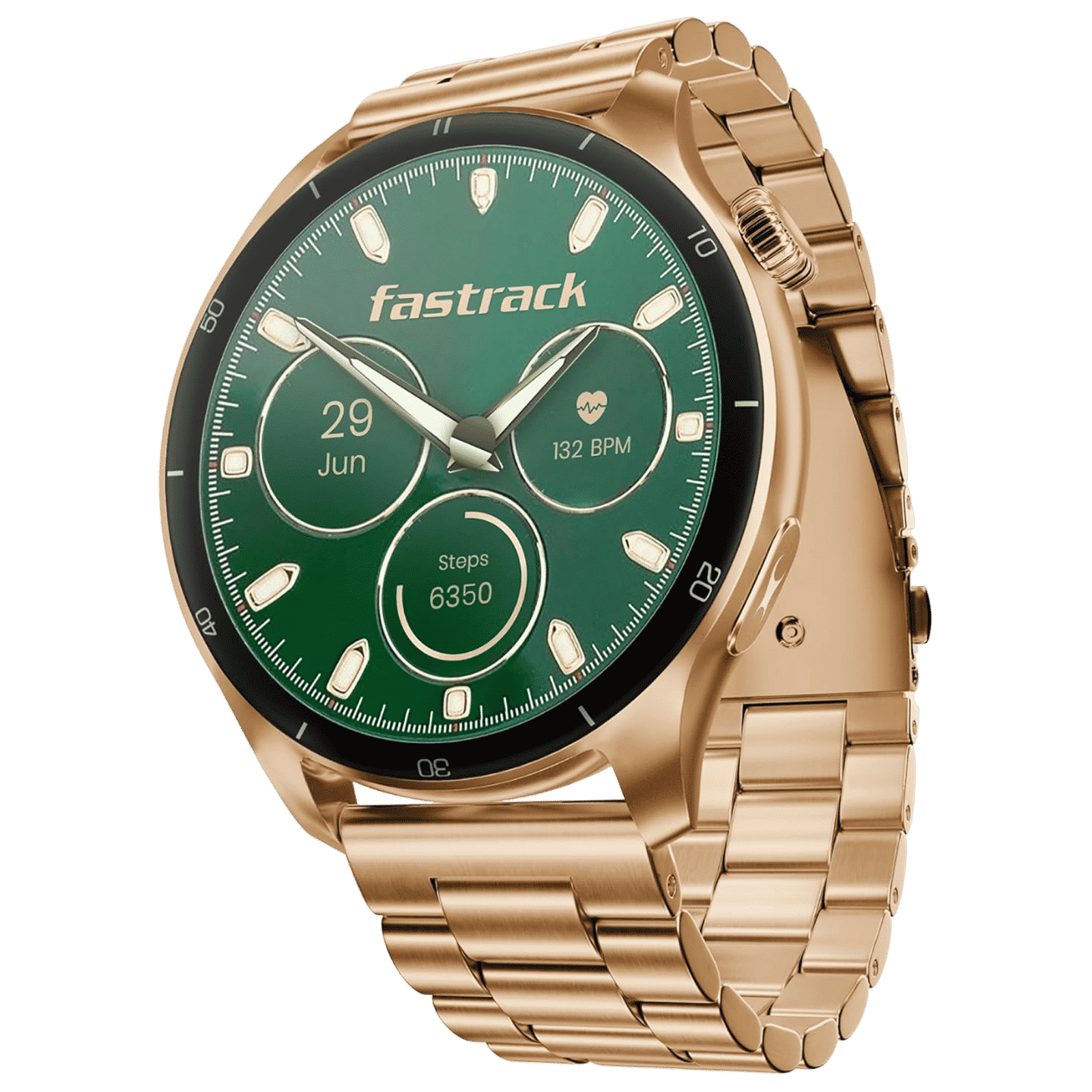 fastrack Dezire FX1 PRO Smartwatch with Bluetooth Calling (36.3mm AMOLED Display, IP68 Water Resistant, Rose Gold Strap)_1