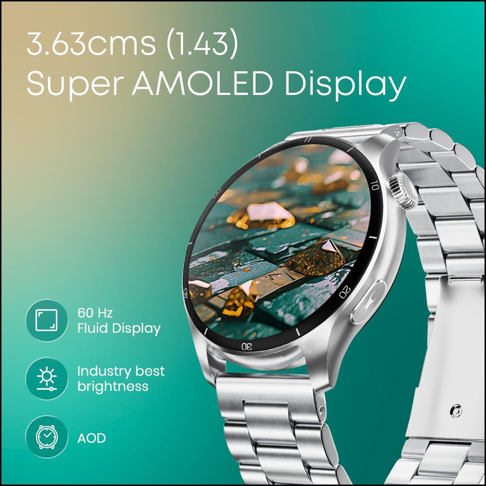 fastrack Dezire FX1 PRO Smartwatch with Bluetooth Calling (36.3mm AMOLED Display, IP68 Water Resistant, Rose Gold Strap)_4