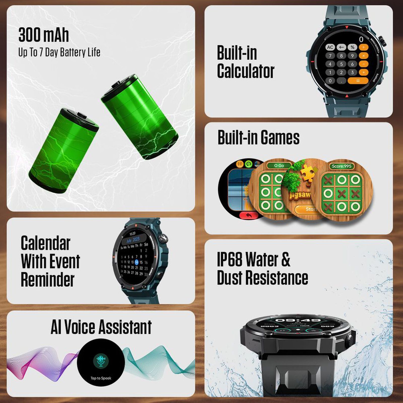 fastrack Xtreme Pro Smartwatch with Bluetooth Calling (36.3mm AMOLED Display, IP68 Water Resistant, Black Strap)_8