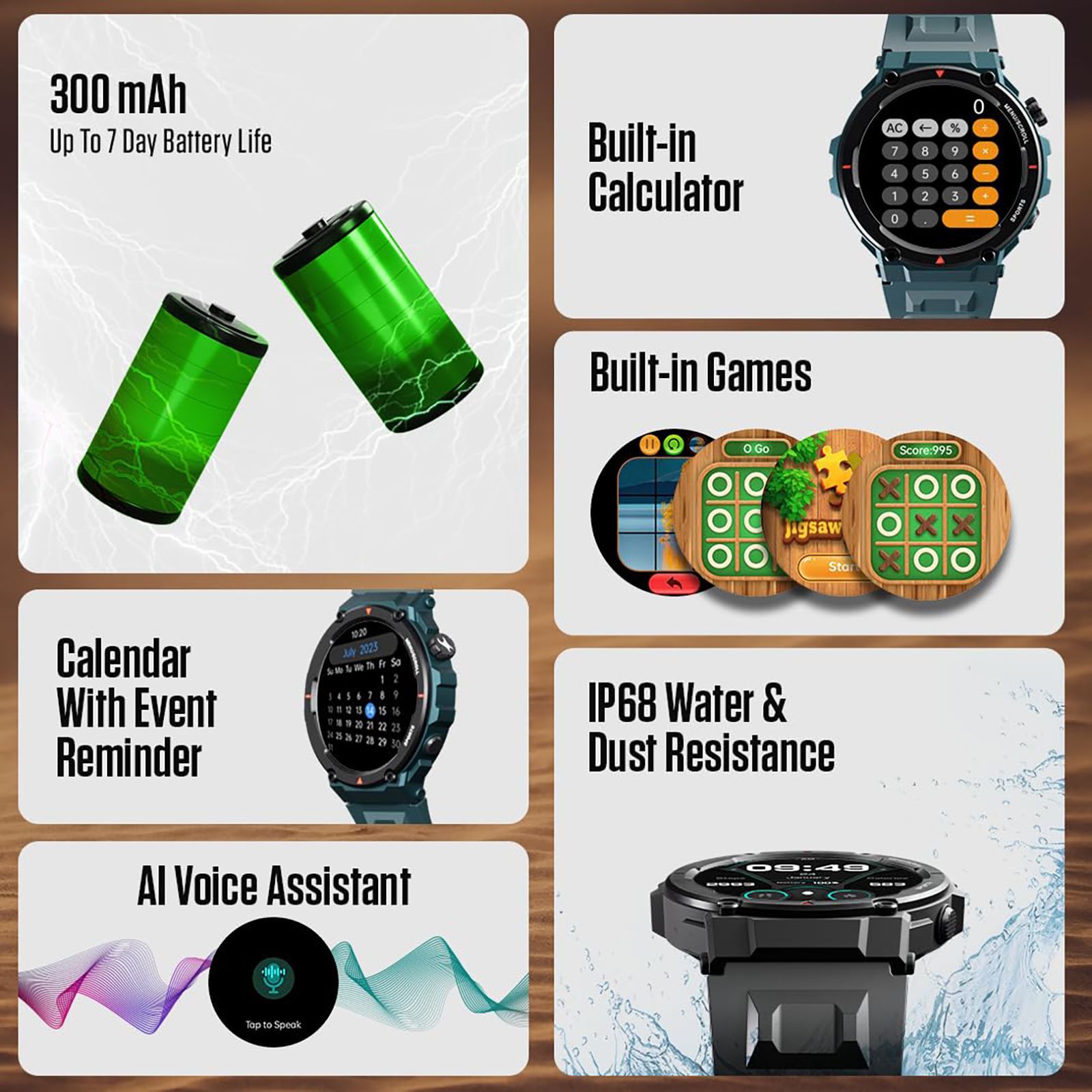 fastrack Xtreme Pro Smartwatch with Bluetooth Calling (36.3mm AMOLED Display, IP68 Water Resistant, Blue Strap)_7