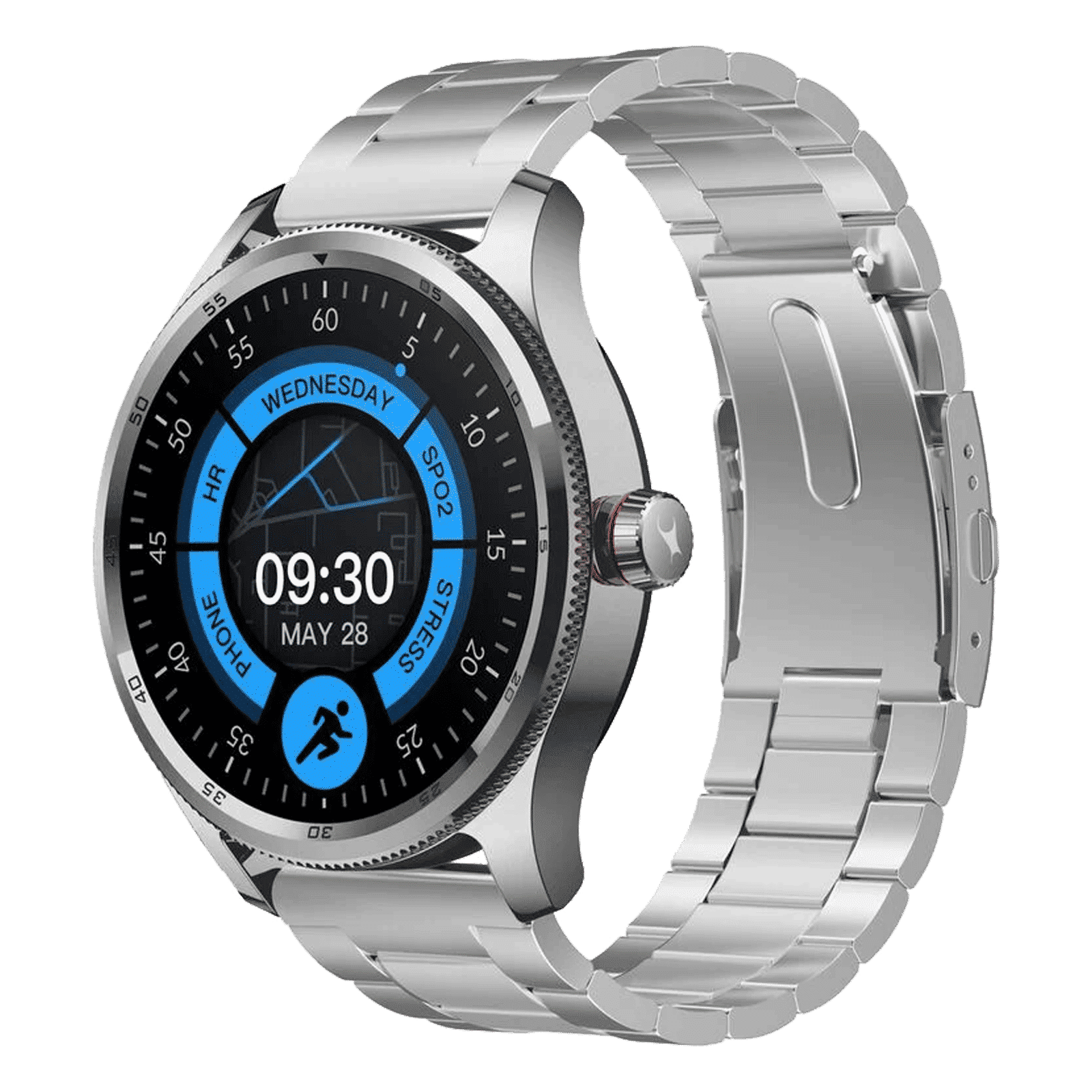 fastrack Magnus FX1 Smartwatch with Bluetooth Calling (35mm UltraVU Display, IP68 Water Resistant, Silver Strap)_1