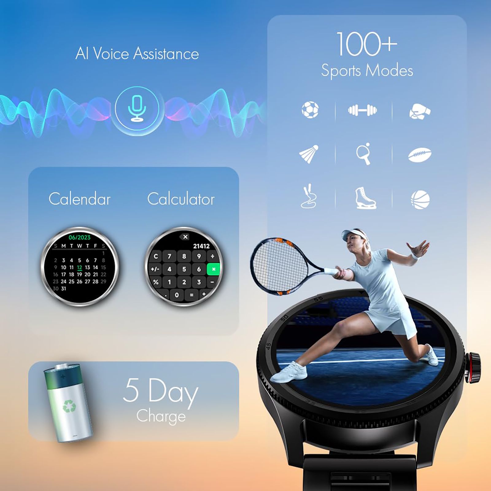 fastrack Magnus FX1 Smartwatch with Bluetooth Calling (35mm UltraVU Display, IP68 Water Resistant, Silver Strap)_8