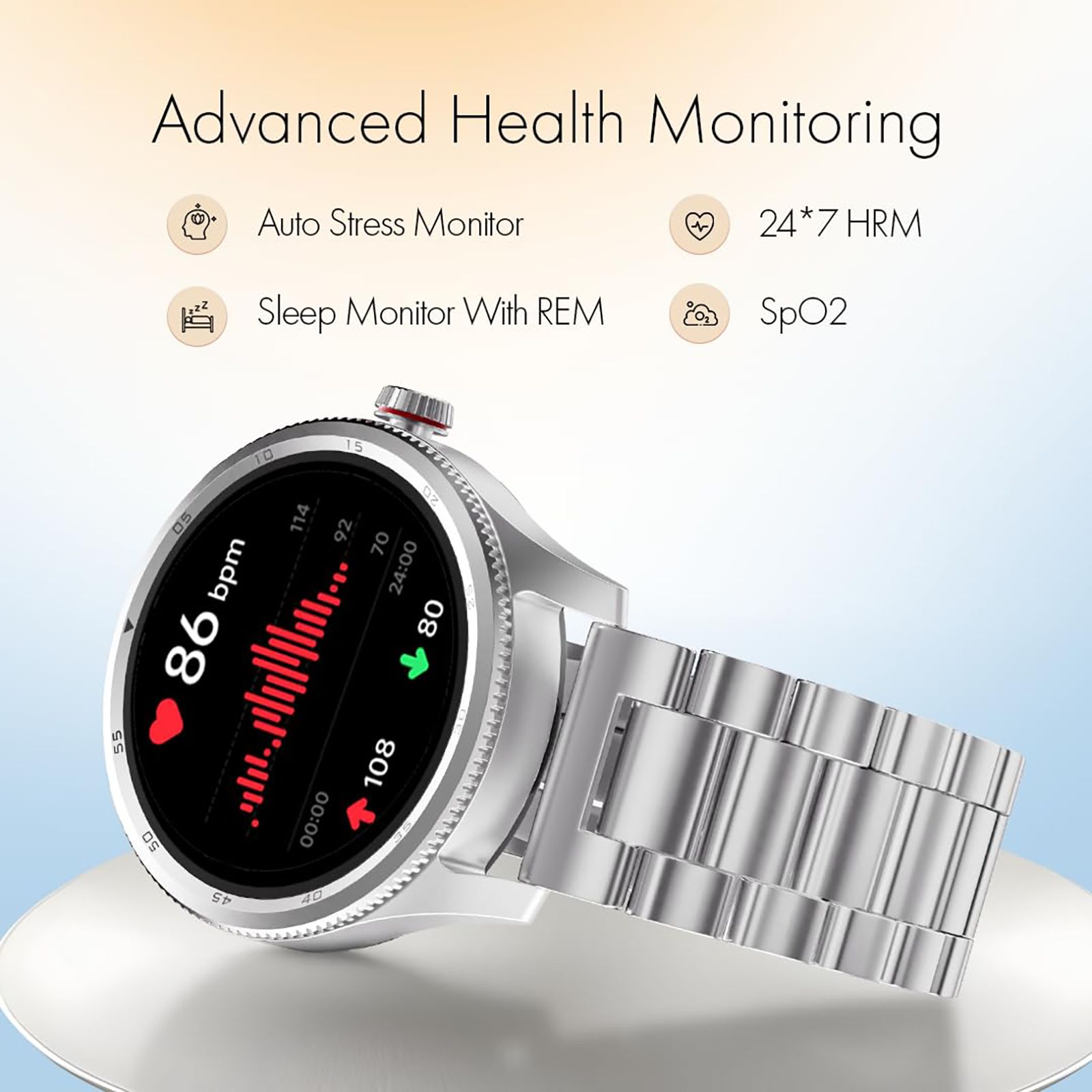 fastrack Magnus FX1 Smartwatch with Bluetooth Calling (35mm UltraVU Display, IP68 Water Resistant, Silver Strap)_12