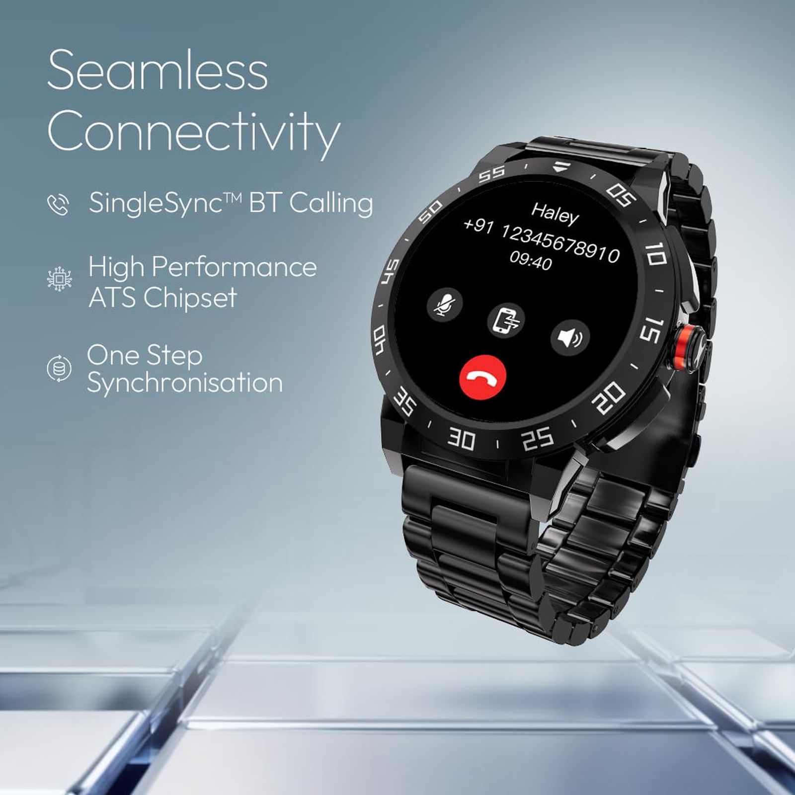 fastrack Magnus FX3 Smartwatch with Bluetooth Calling (37mm UltraVU Display, IP68 Water Resistant, Black Metal Strap)_7