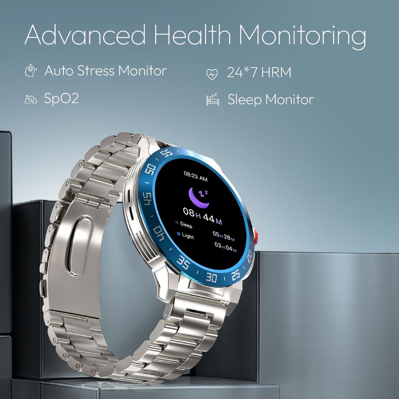 fastrack Magnus FX3 Smartwatch with Bluetooth Calling (37mm UltraVU Display, IP68 Water Resistant, Silver Metal Strap)_5