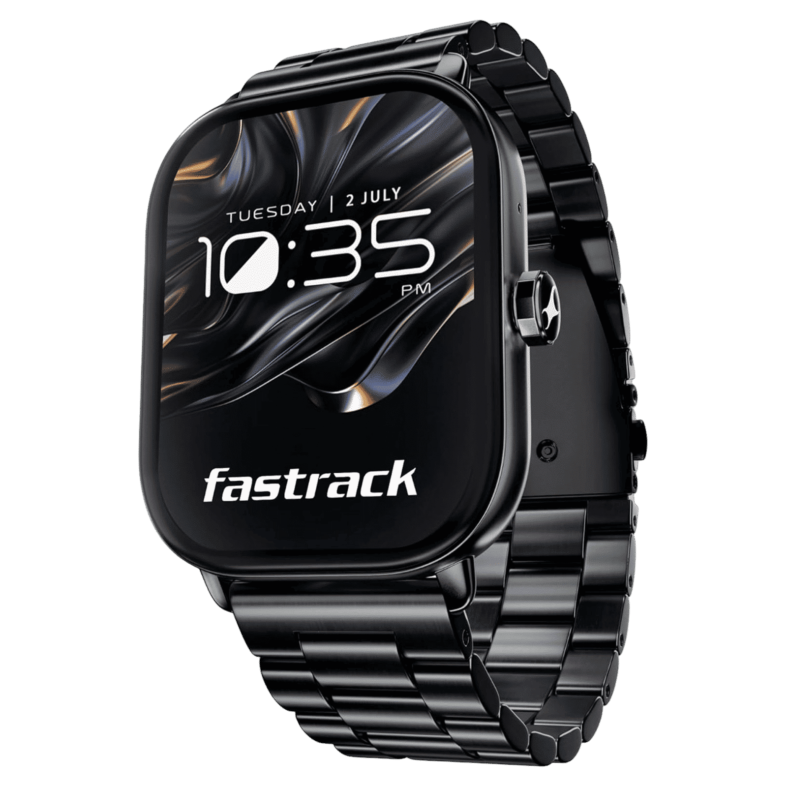 fastrack Radiant FX2 Smartwatch with Bluetooth Calling (51.8mm AMOLED Display, IP68 Water Resistant, Black Metal Strap)_1