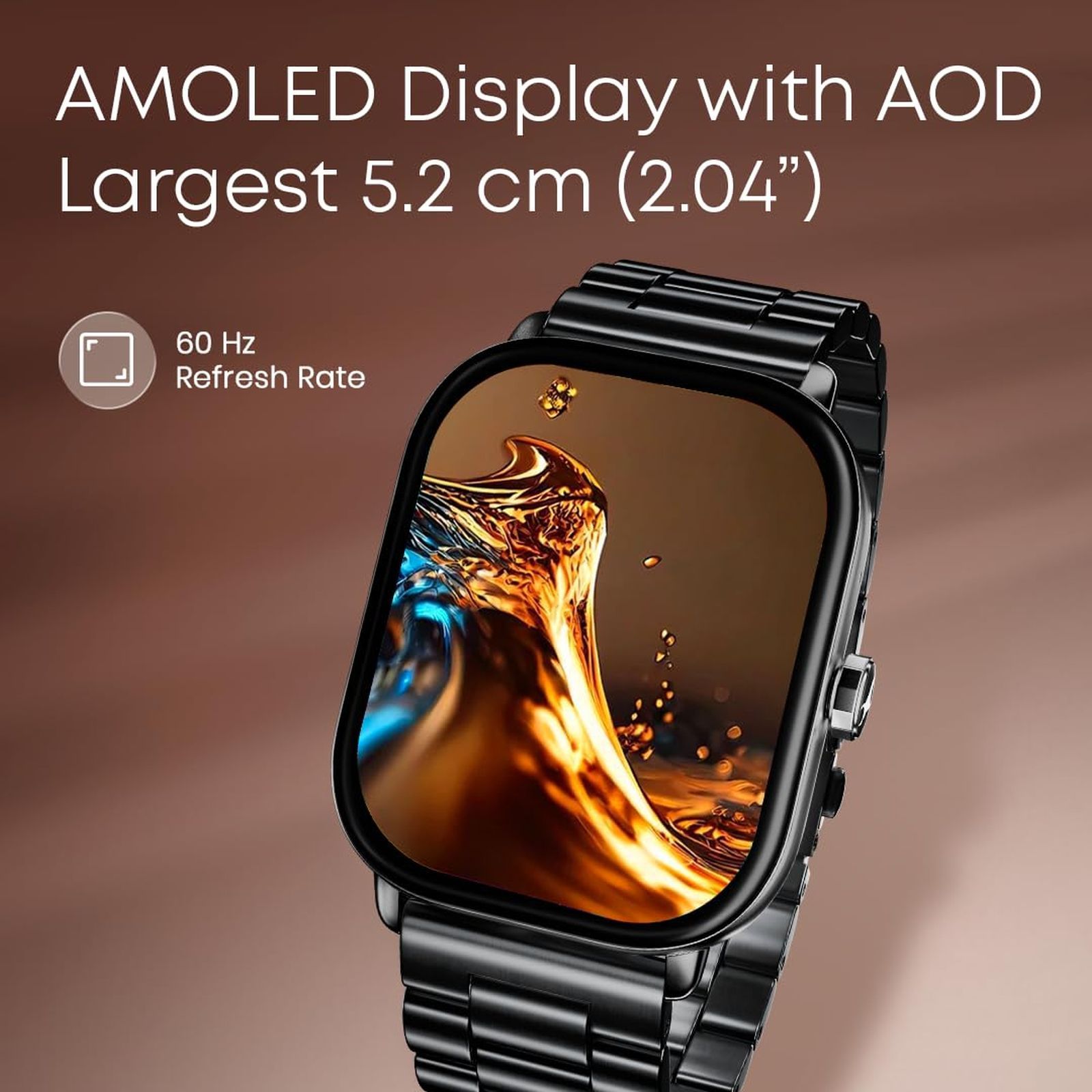 fastrack Radiant FX2 Smartwatch with Bluetooth Calling (51.8mm AMOLED Display, IP68 Water Resistant, Black Metal Strap)_5