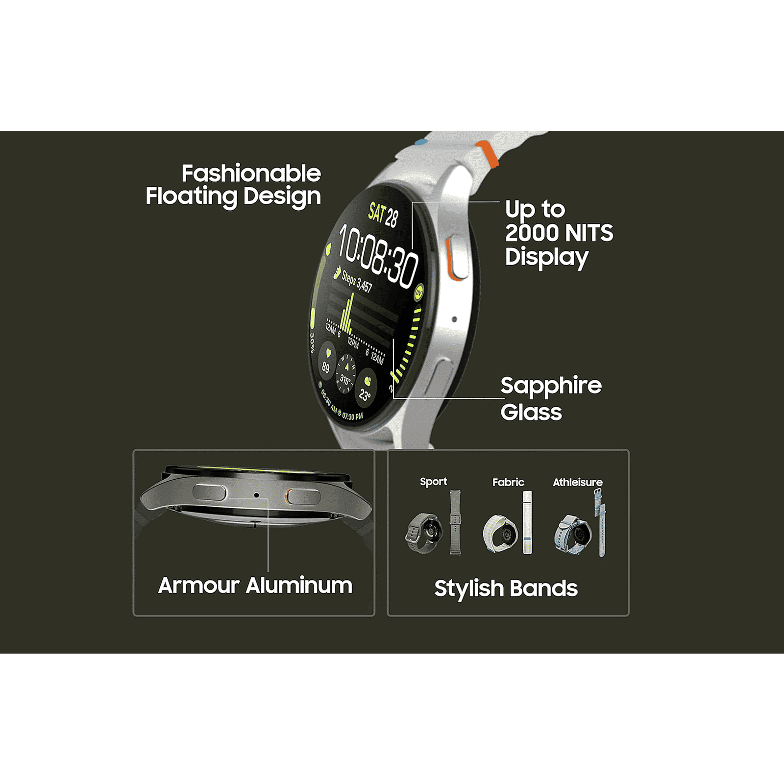 SAMSUNG Galaxy Watch7 Wi-Fi+Bluetooth Wear OS Smartwatch (33.3mm Super AMOLED Display, 3nm Processor, Dual-Frequency GPS, Cream Strap)_10