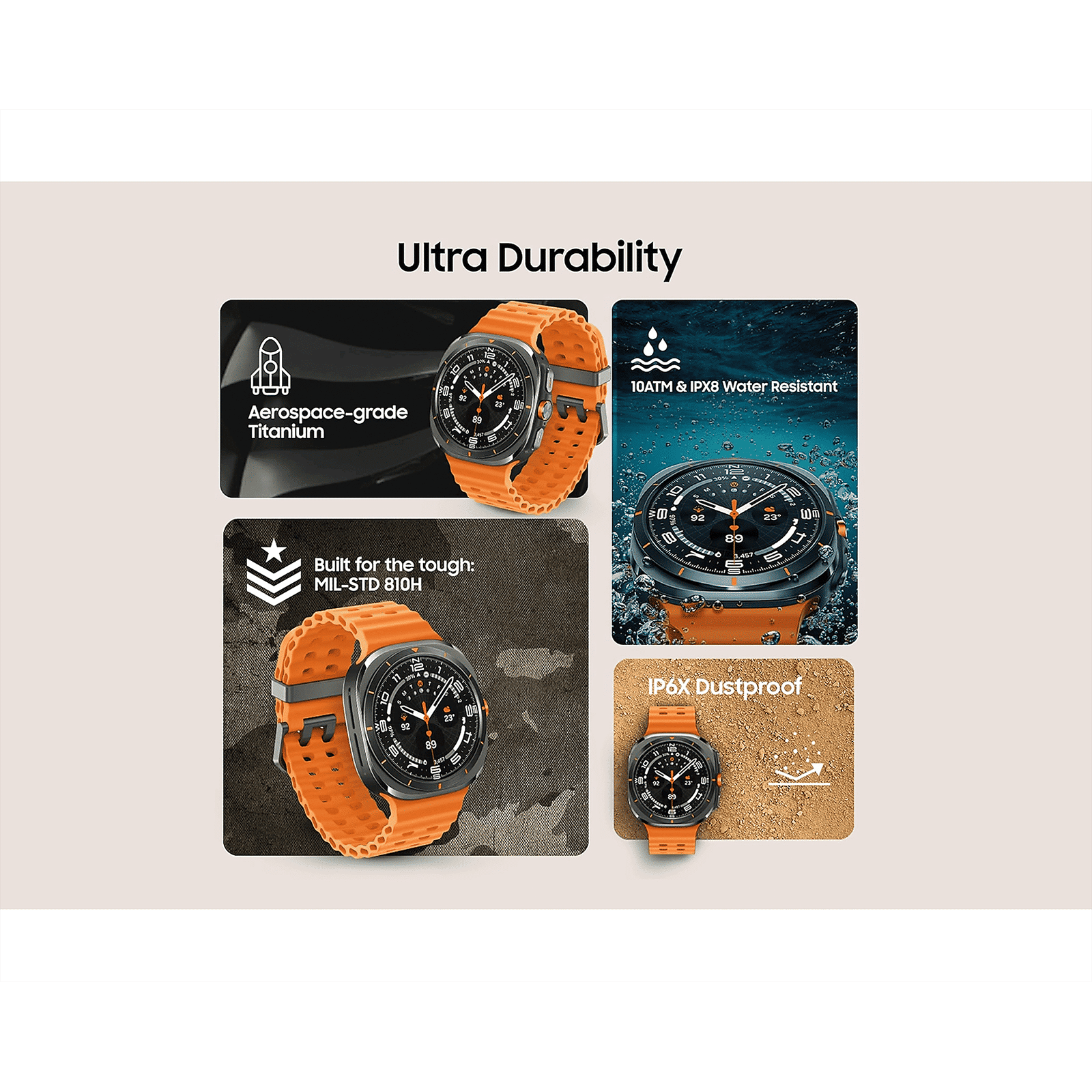 SAMSUNG Galaxy Watch Ultra Wi-Fi+LTE Wear OS Smartwatch (47mm Super AMOLED Display, 3nm Processor, Orange Strap)_12