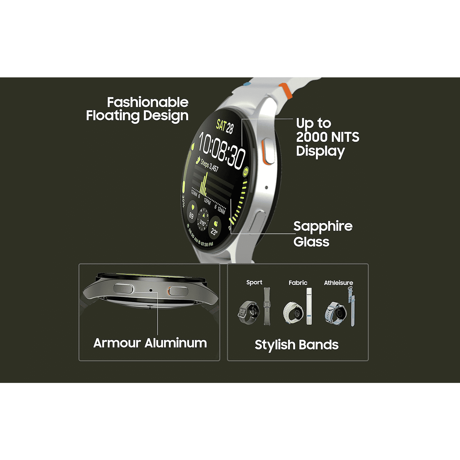 SAMSUNG Galaxy Watch7 Wi-Fi+4G SIM Wear OS Smartwatch (33.3mm Super AMOLED Display, 3nm Processor, Dual-Frequency GPS, Cream Strap)_9