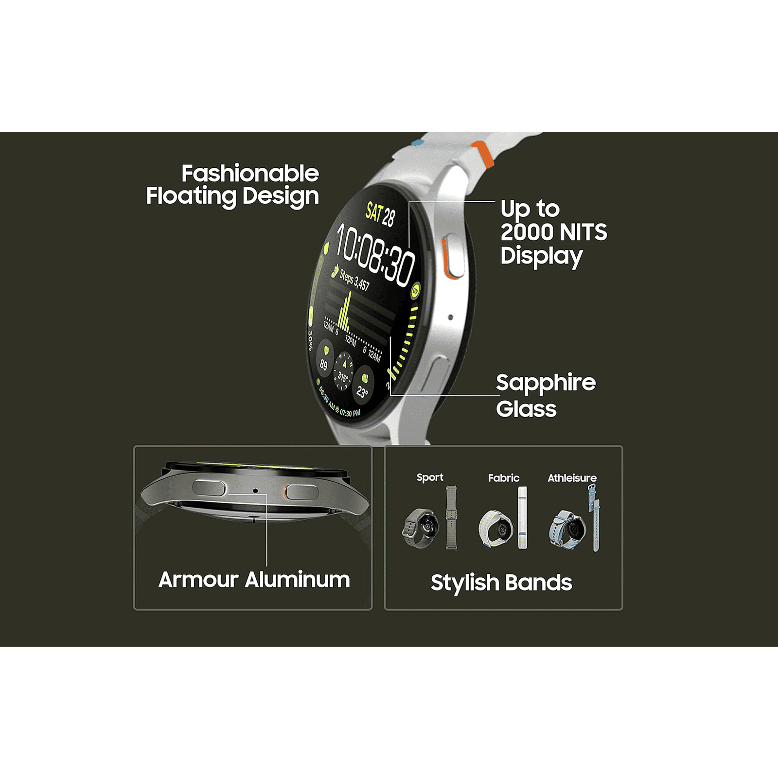 SAMSUNG Galaxy Watch7 Wi-Fi+4G SIM Wear OS Smartwatch (37.3mm Super AMOLED Display, 3nm Processor, Dual-Frequency GPS, Green Strap)_11