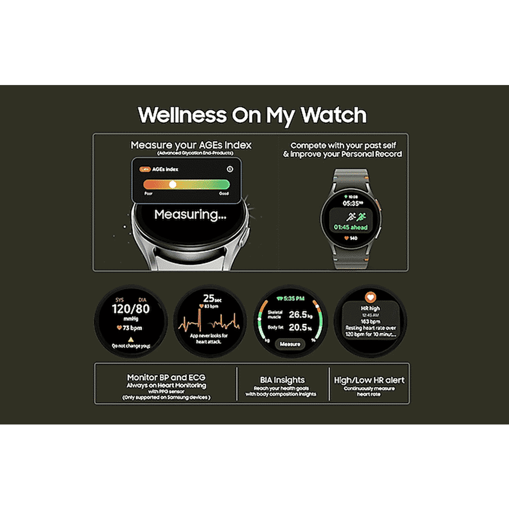 SAMSUNG Galaxy Watch7 Wi-Fi+4G SIM Wear OS Smartwatch (37.3mm Super AMOLED Display, 3nm Processor, Dual-Frequency GPS, Silver Strap)_13