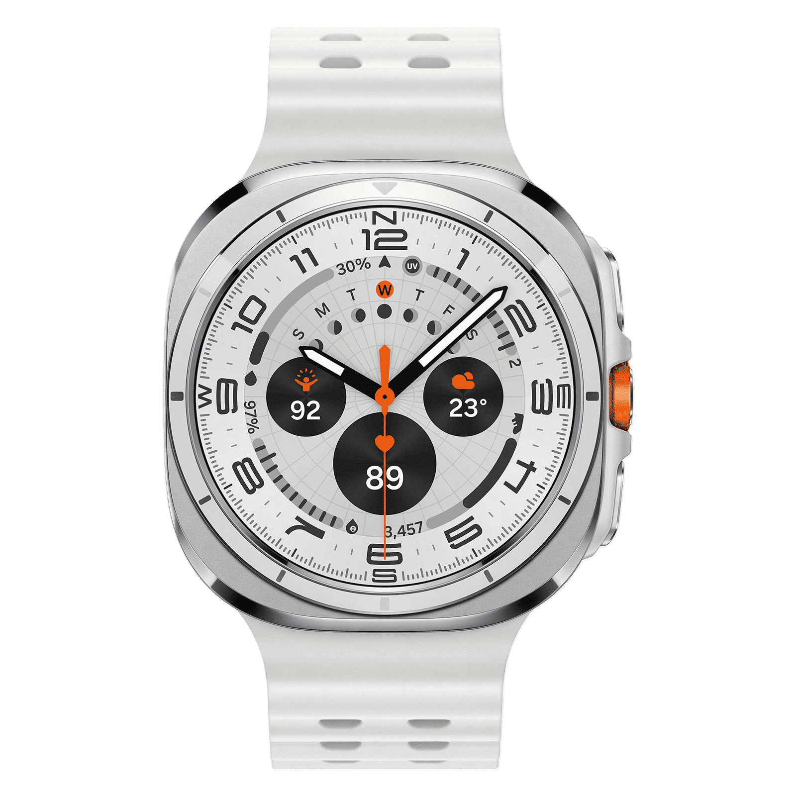 SAMSUNG Galaxy Watch Ultra Wi-Fi+4G SIM Wear OS Smartwatch (37.3mm Super AMOLED Display, 3nm Processor, Dual-Frequency GPS, White Strap)_1