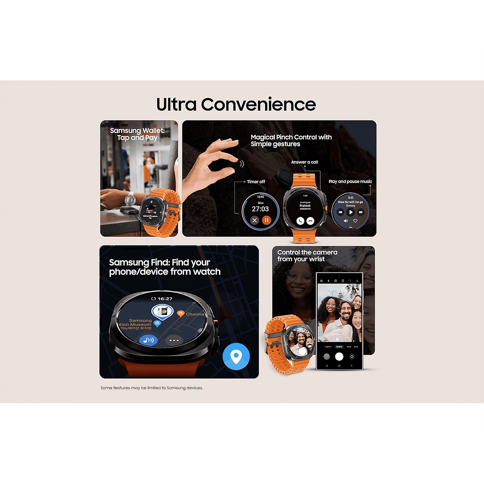 SAMSUNG Galaxy Watch Ultra Wi-Fi+4G SIM Wear OS Smartwatch (37.3mm Super AMOLED Display, 3nm Processor, Dual-Frequency GPS, White Strap)_9