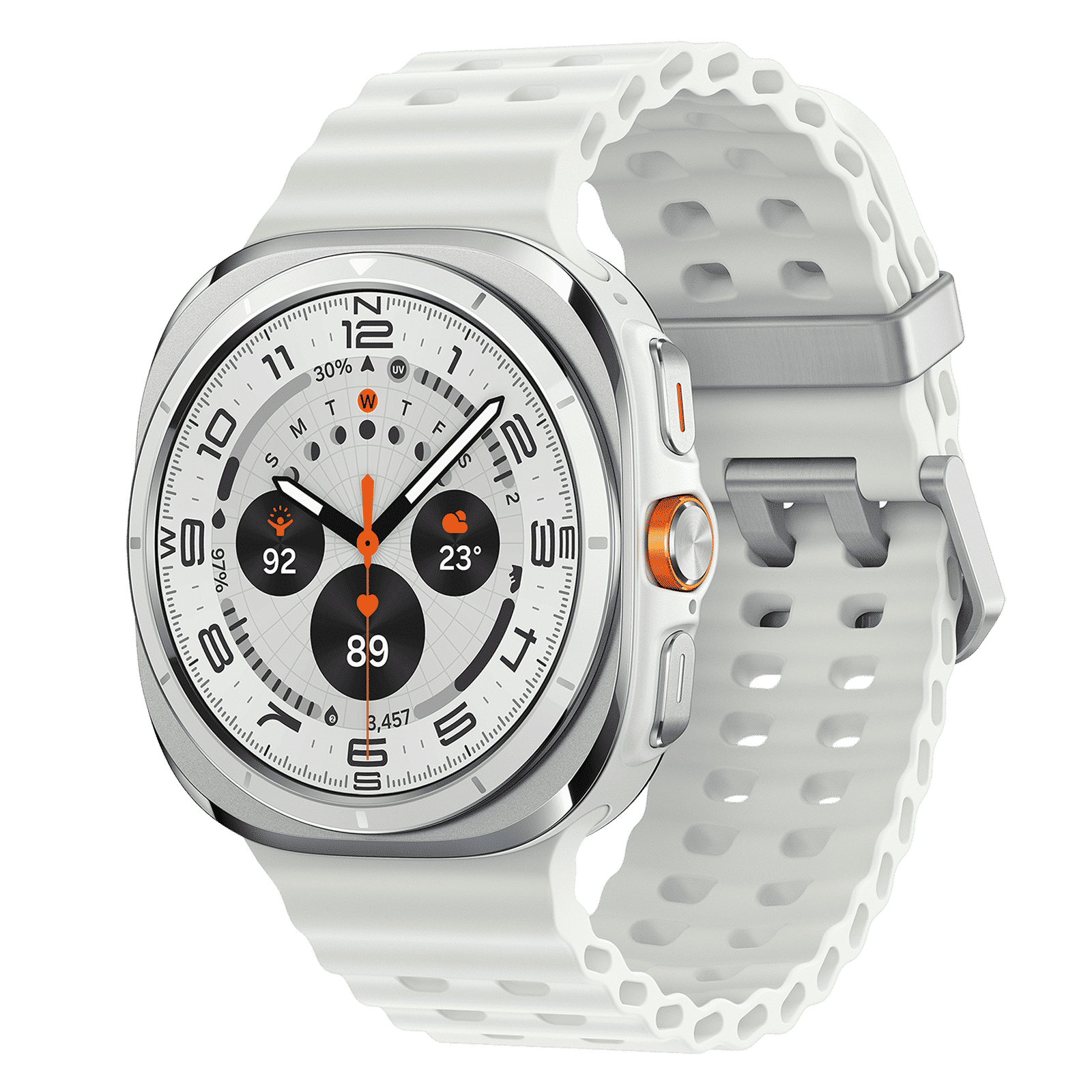 SAMSUNG Galaxy Watch Ultra Wi-Fi+4G SIM Wear OS Smartwatch (37.3mm Super AMOLED Display, 3nm Processor, Dual-Frequency GPS, White Strap)_3