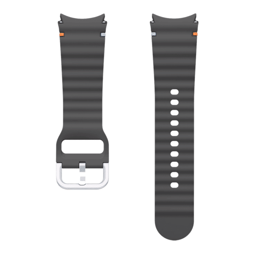 SAMSUNG HNBR Sport Band for SAMSUNG Galaxy Watch4, Galaxy Watch4 Classic, Galaxy Watch5, Galaxy Watch5 Pro, Galaxy Watch6, Galaxy Watch6 Classic & Galaxy Watch7 (22mm) (One-Click Button, Dark Gray)_1