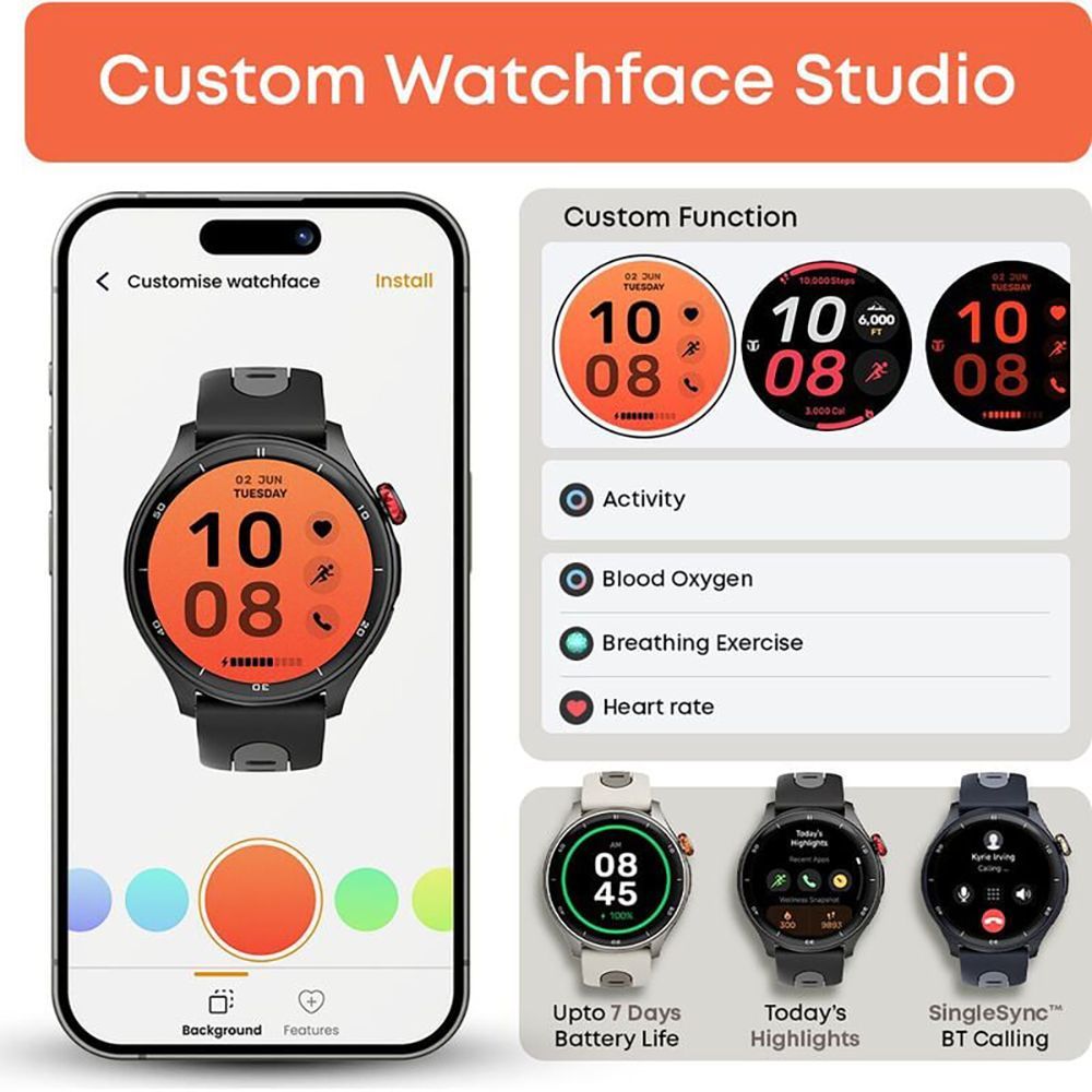 TITAN Celestor Smartwatch with Bluetooth Calling (36mm AMOLED Display, 3ATM Water Resistant, Blue Strap)_10