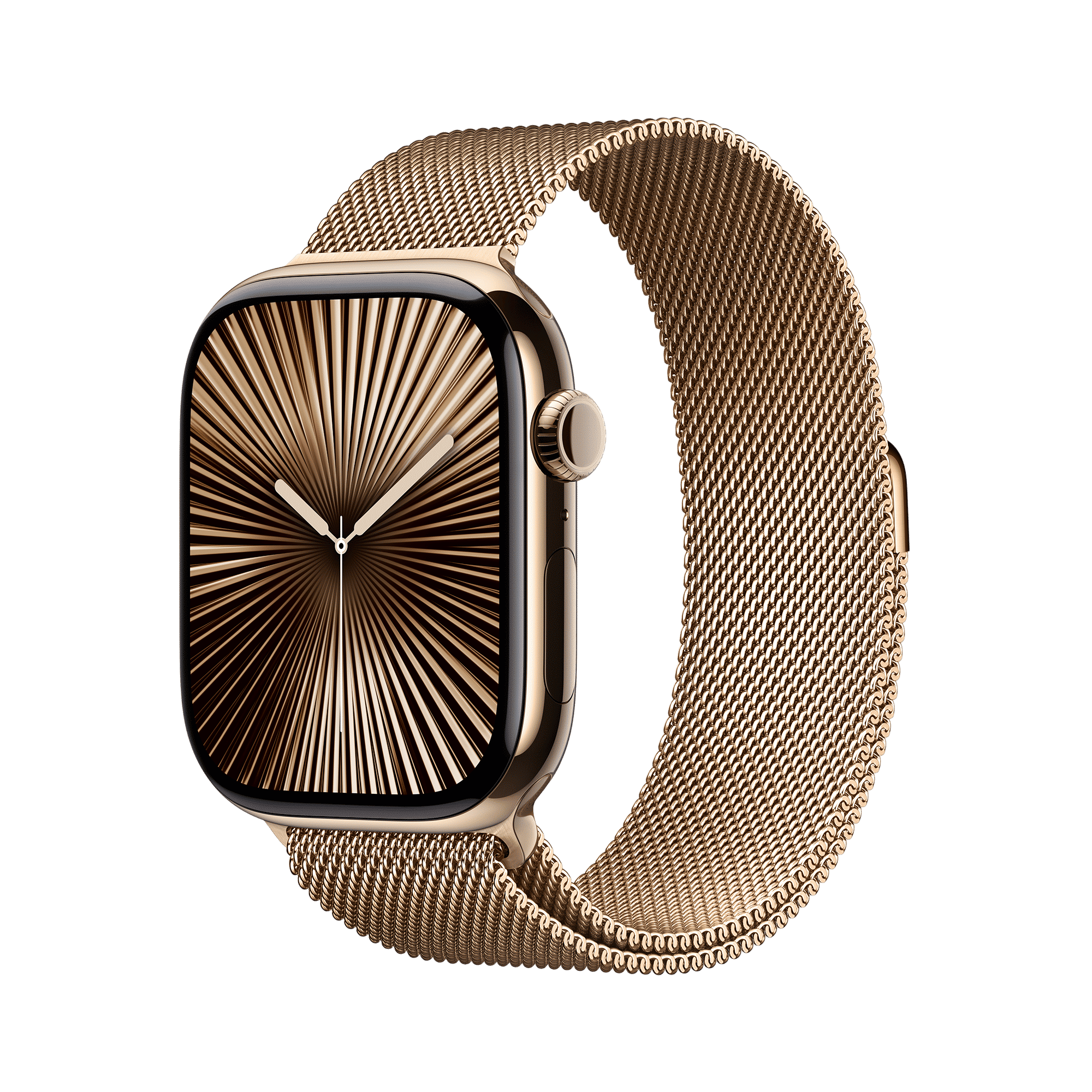 Apple Watch Series 10 GPS+Cellular with Milanese Loop - M/L (46mm Retina LTPO3 OLED Display, Gold Titanium Case)_1