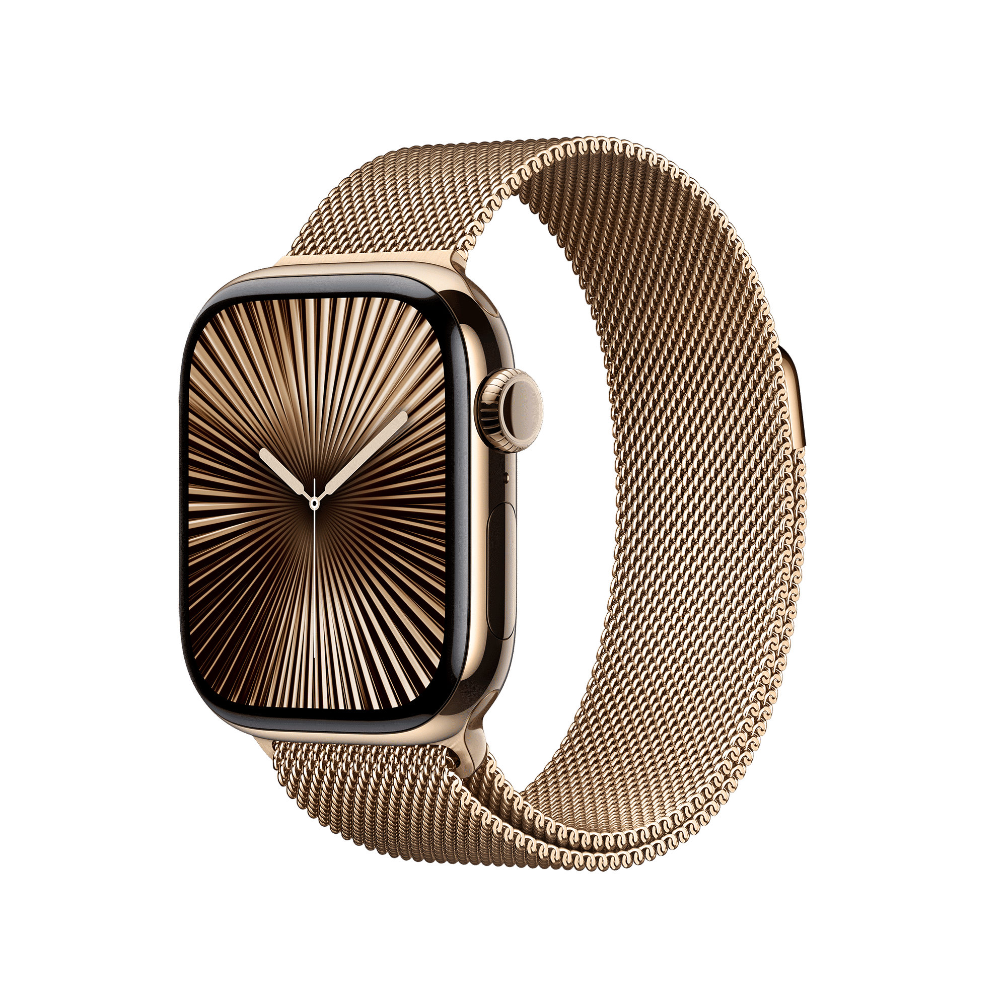 Apple Watch Series 10 GPS+Cellular with Milanese Loop (42mm Retina LTPO3 OLED Display, Gold Titanium Case)_1