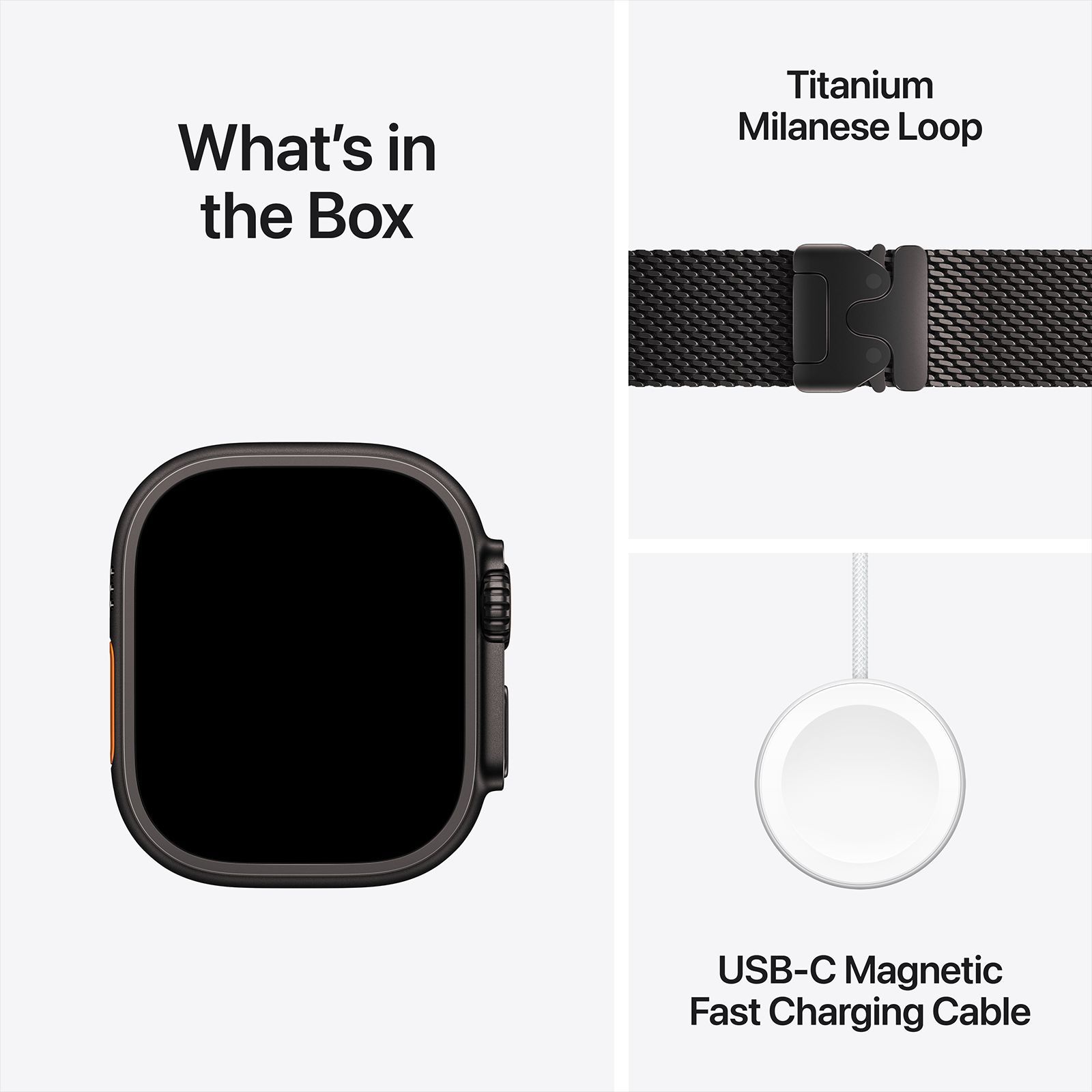 Apple Watch Ultra 2 GPS+Cellular with Titanium Milanese Loop - S (49mm Retina LTPO2 OLED Display, Black Titanium Case)_9