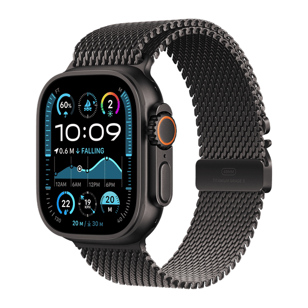 Apple Watch Ultra 2 GPS+Cellular with Titanium Milanese Loop - L (49mm Retina LTPO2 OLED Display, Black Titanium Case)_1