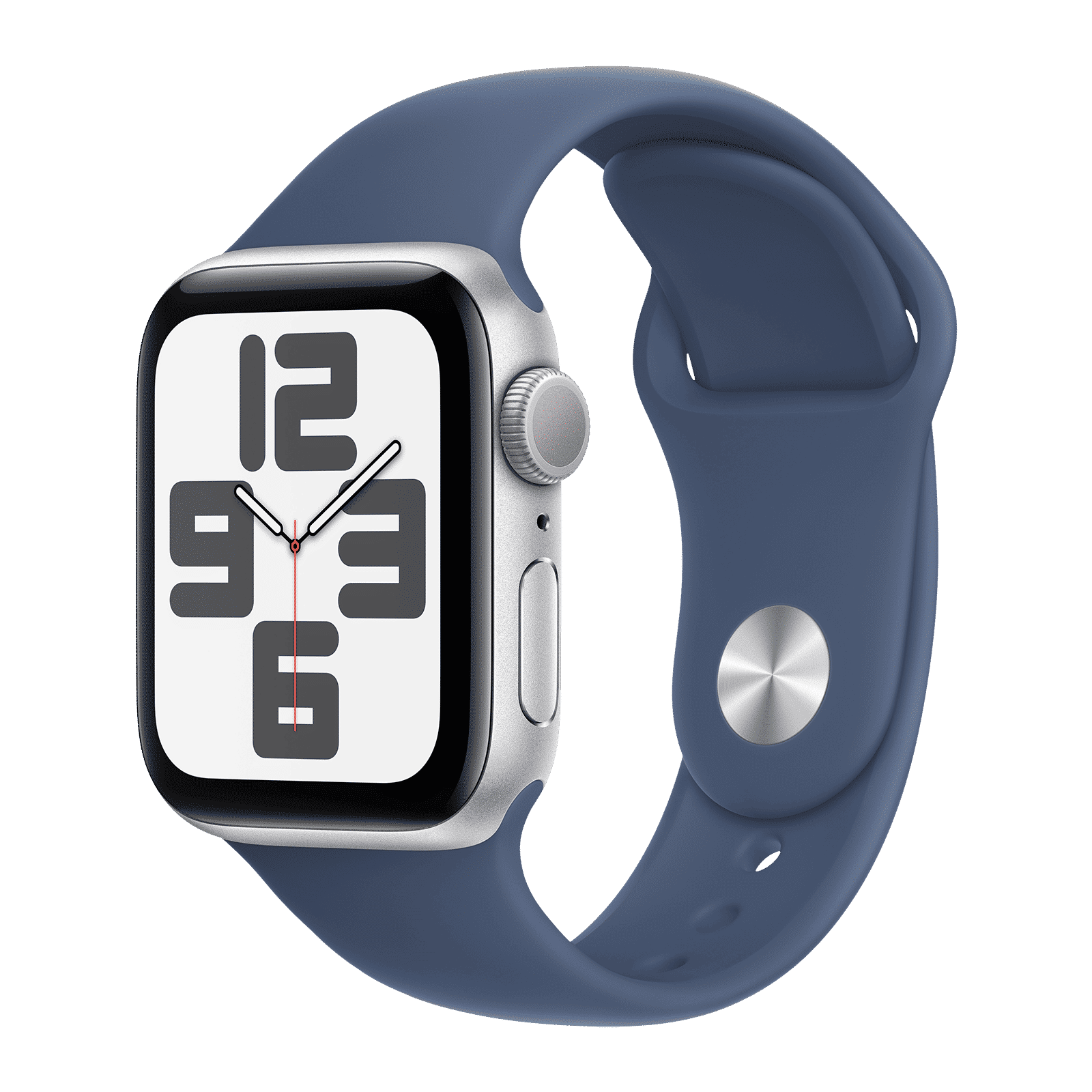 Apple Watch SE GPS with Denim Sport Band - M/L (40mm Retina LTPO OLED Display, Silver Aluminium Case)_1