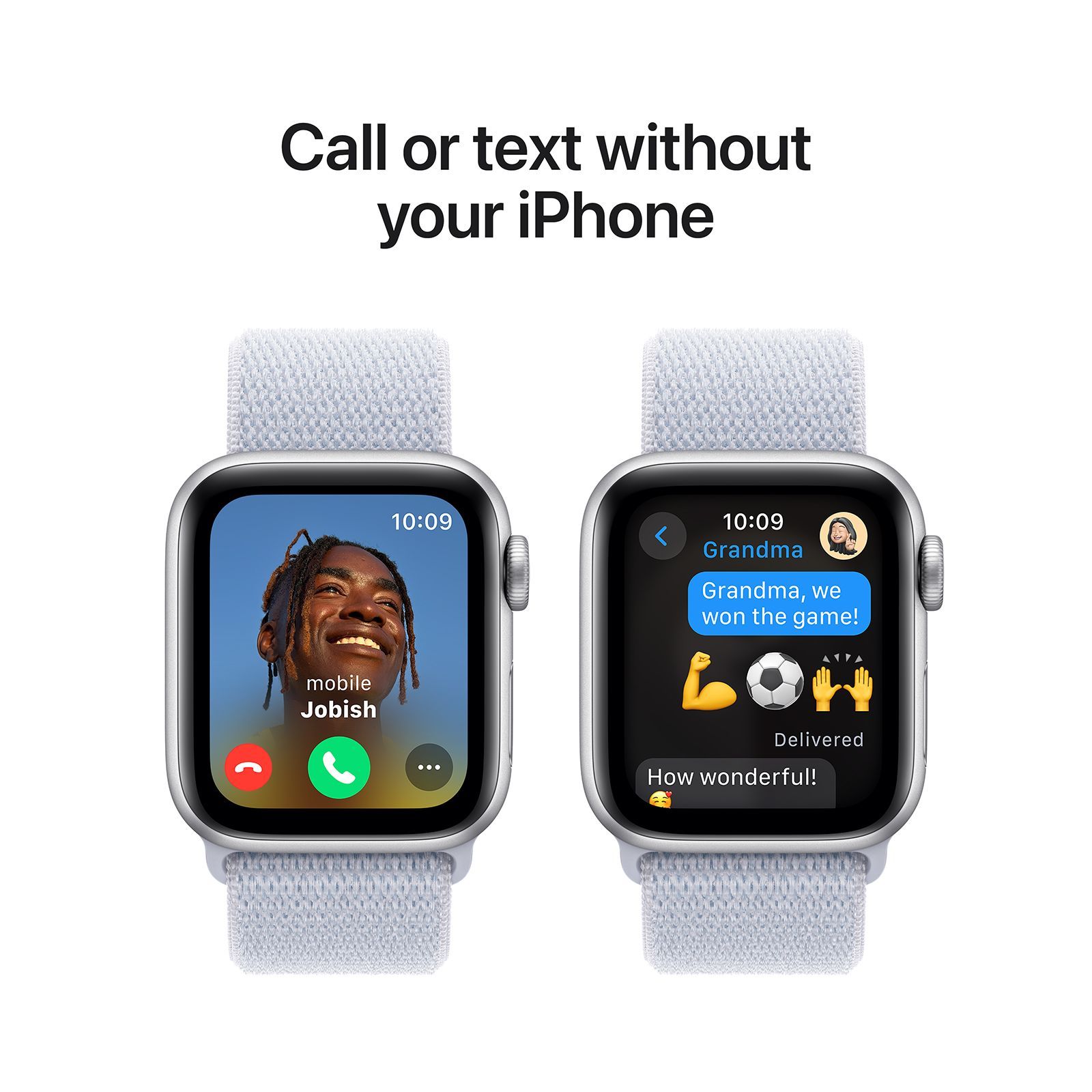 Apple Watch SE GPS with Blue Cloud Sport Loop (40mm Retina LTPO OLED Display, Silver Aluminium Case)_4