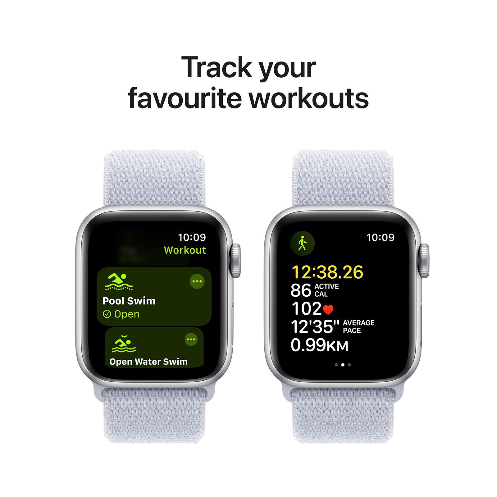Apple Watch SE GPS with Blue Cloud Sport Loop (40mm Retina LTPO OLED Display, Silver Aluminium Case)_6