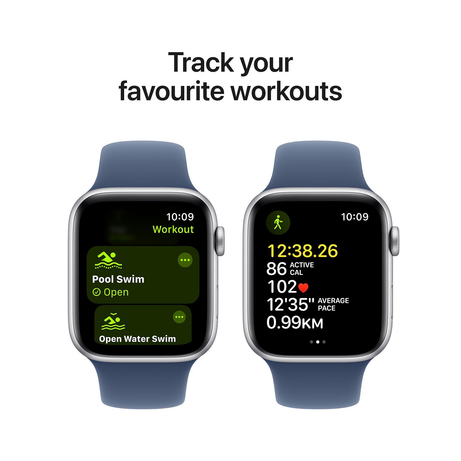 Apple Watch SE GPS with Denim Sport Band - M/L (44mm Retina LTPO OLED Display, Silver Aluminium Case)_6