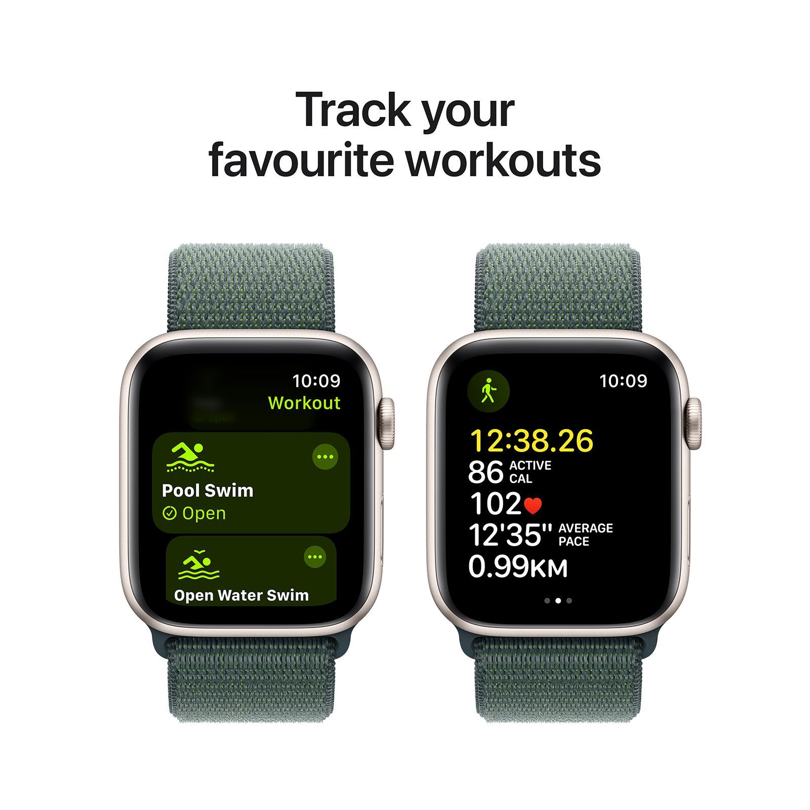 Apple Watch SE GPS with Lake Green Sport Loop (44mm Retina LTPO OLED Display, Starlight Aluminium Case)_6