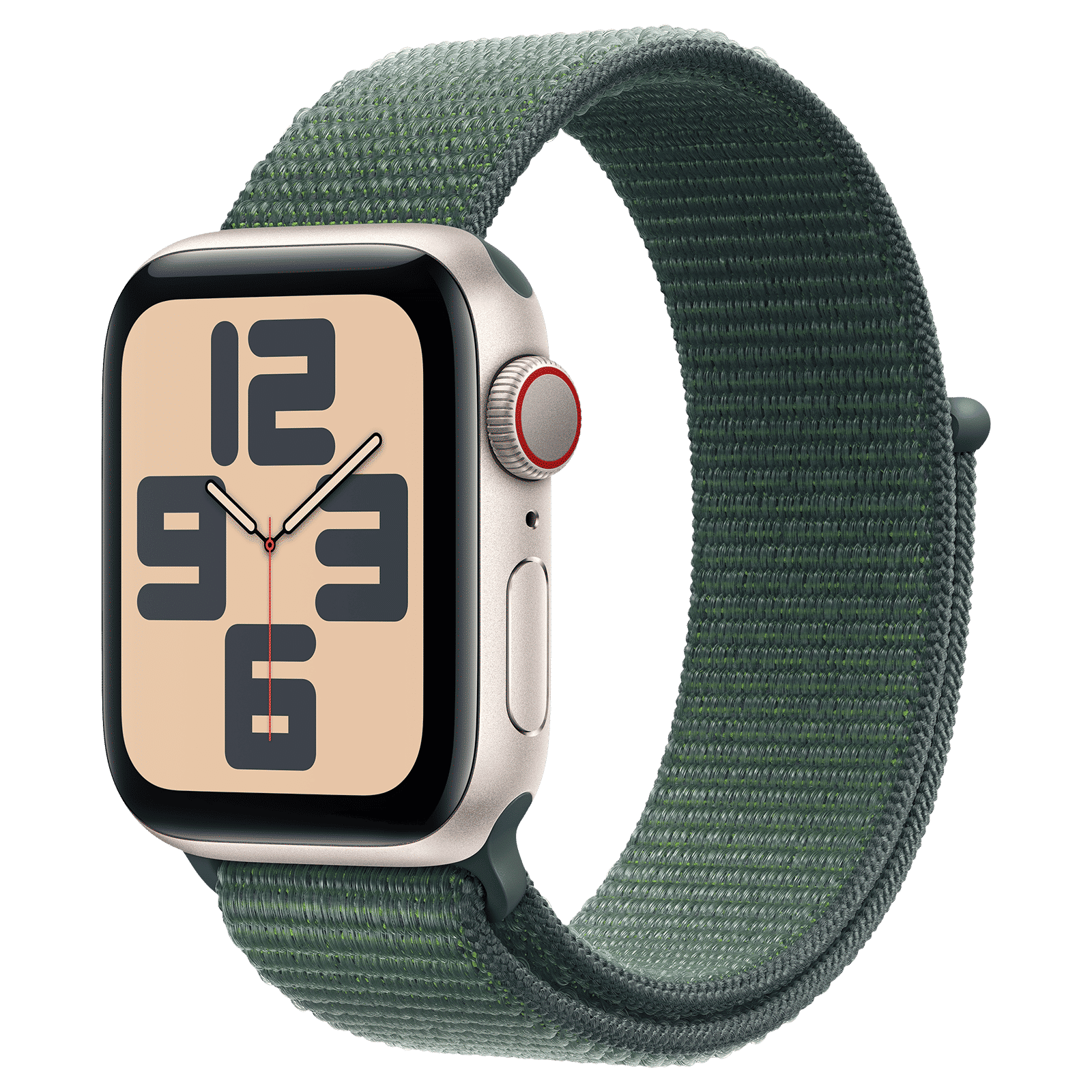 Apple Watch SE GPS+LTE with Lake Green Sport Loop (40mm Retina LTPO OLED Display, Starlight Aluminium Case)_1