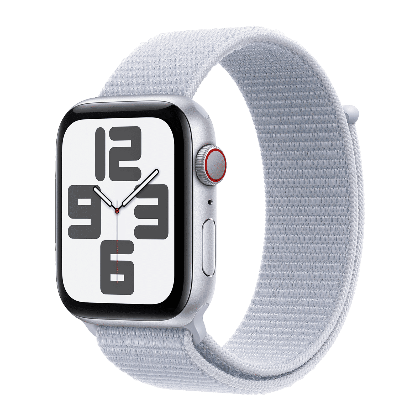 Apple Watch SE GPS+LTE with Blue Cloud Sport Loop (44mm Retina LTPO OLED Display, Silver Aluminium Case)_1