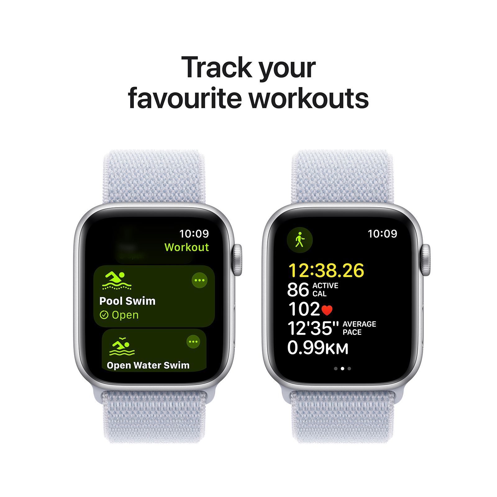 Apple Watch SE GPS+LTE with Blue Cloud Sport Loop (44mm Retina LTPO OLED Display, Silver Aluminium Case)_6