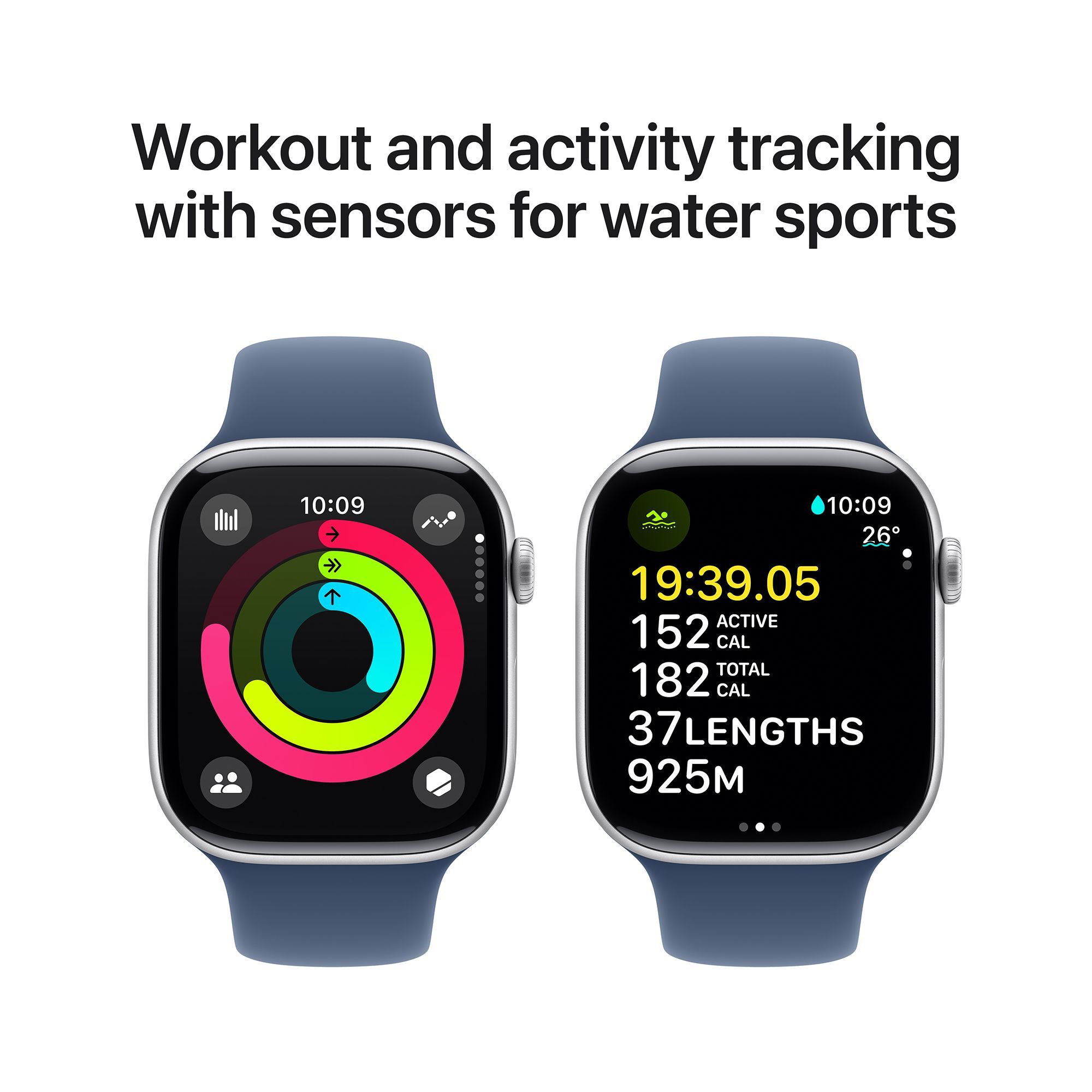 Apple Watch Series 10 GPS with Sport Band - M/L (46mm Retina LTPO3 OLED Display, Silver Aluminium Case)_4