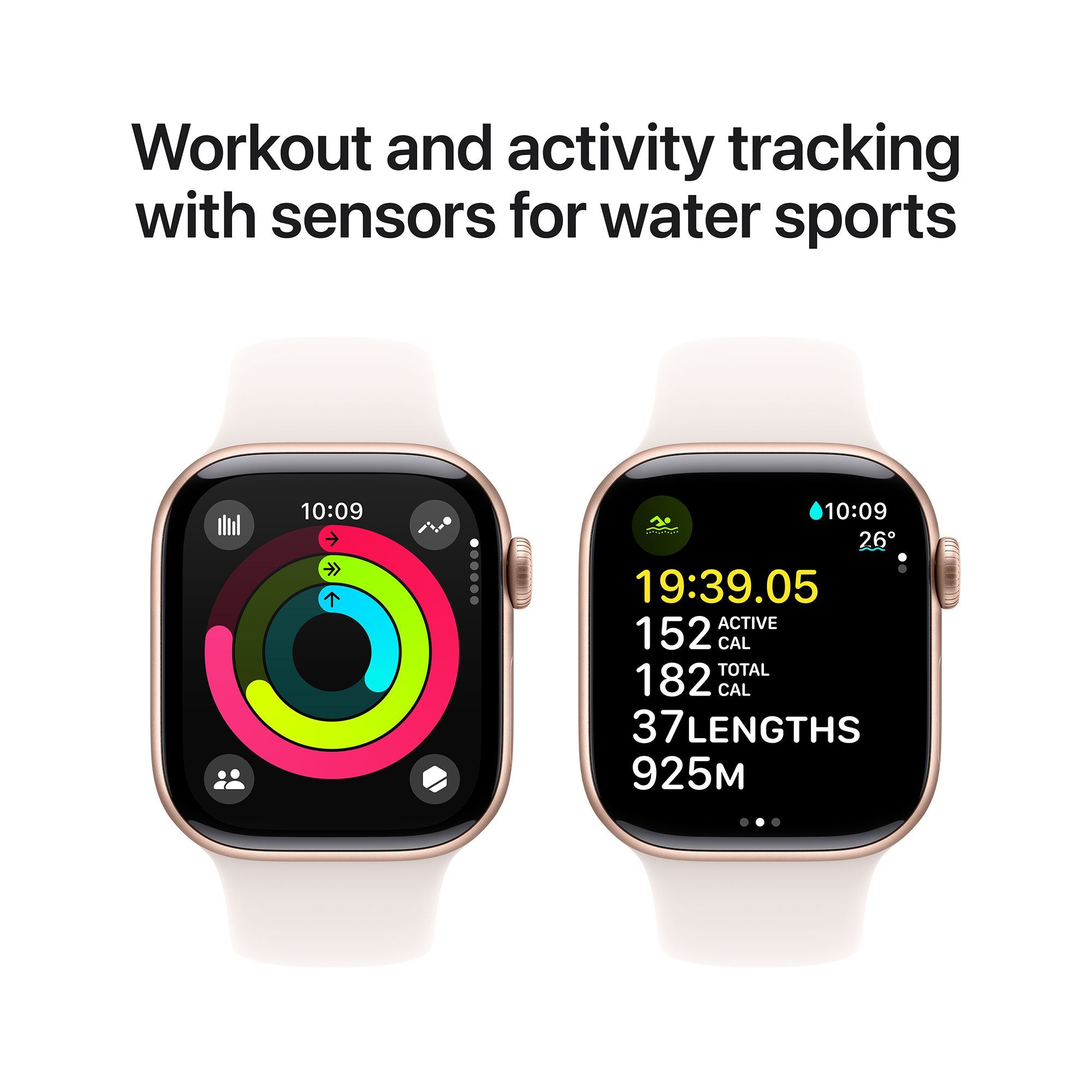 Apple Watch Series 10 GPS+LTE with Sport Band - S/M (42mm Retina LTPO3 OLED Display, Rose Gold Aluminium Case)_4