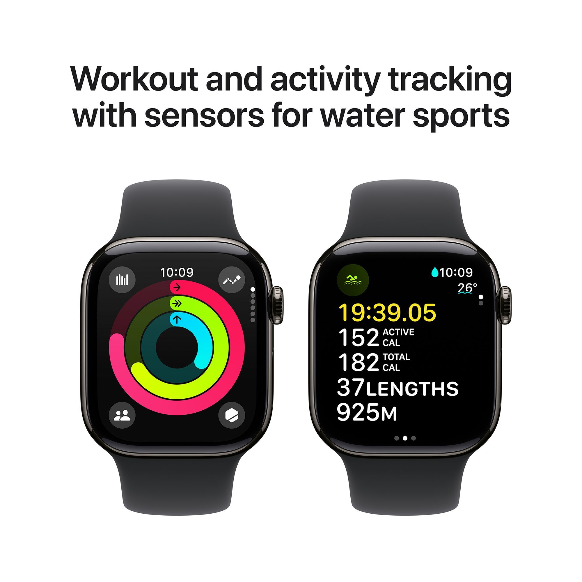 Apple Watch Series 10 GPS+LTE with Sport Band - S/M (42mm Retina LTPO3 OLED Display, Slate Titanium Case)_4