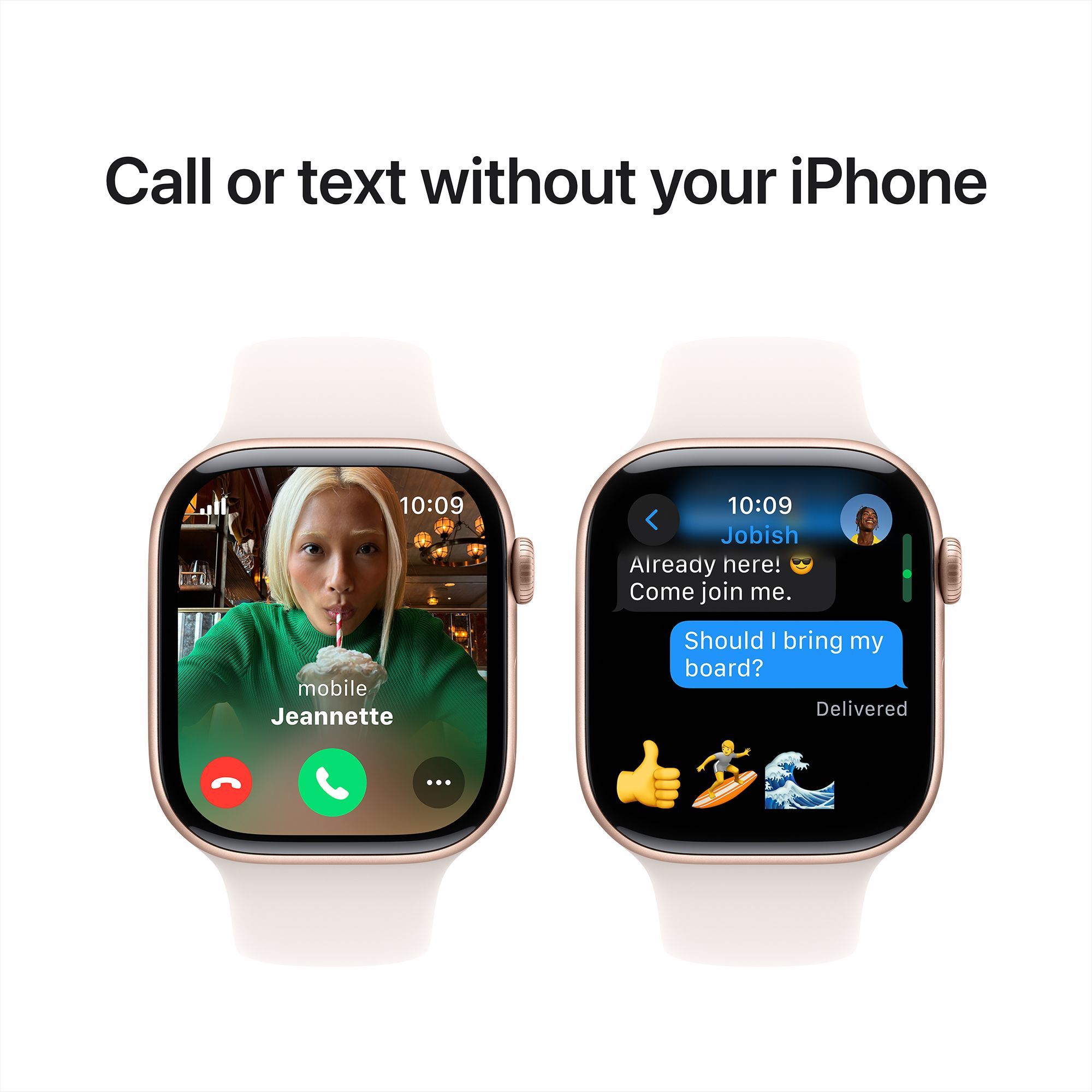 Apple Watch Series 10 GPS+LTE with Sport Band - S/M (46mm Retina LTPO3 OLED Display, Rose Gold Aluminium Case)_7