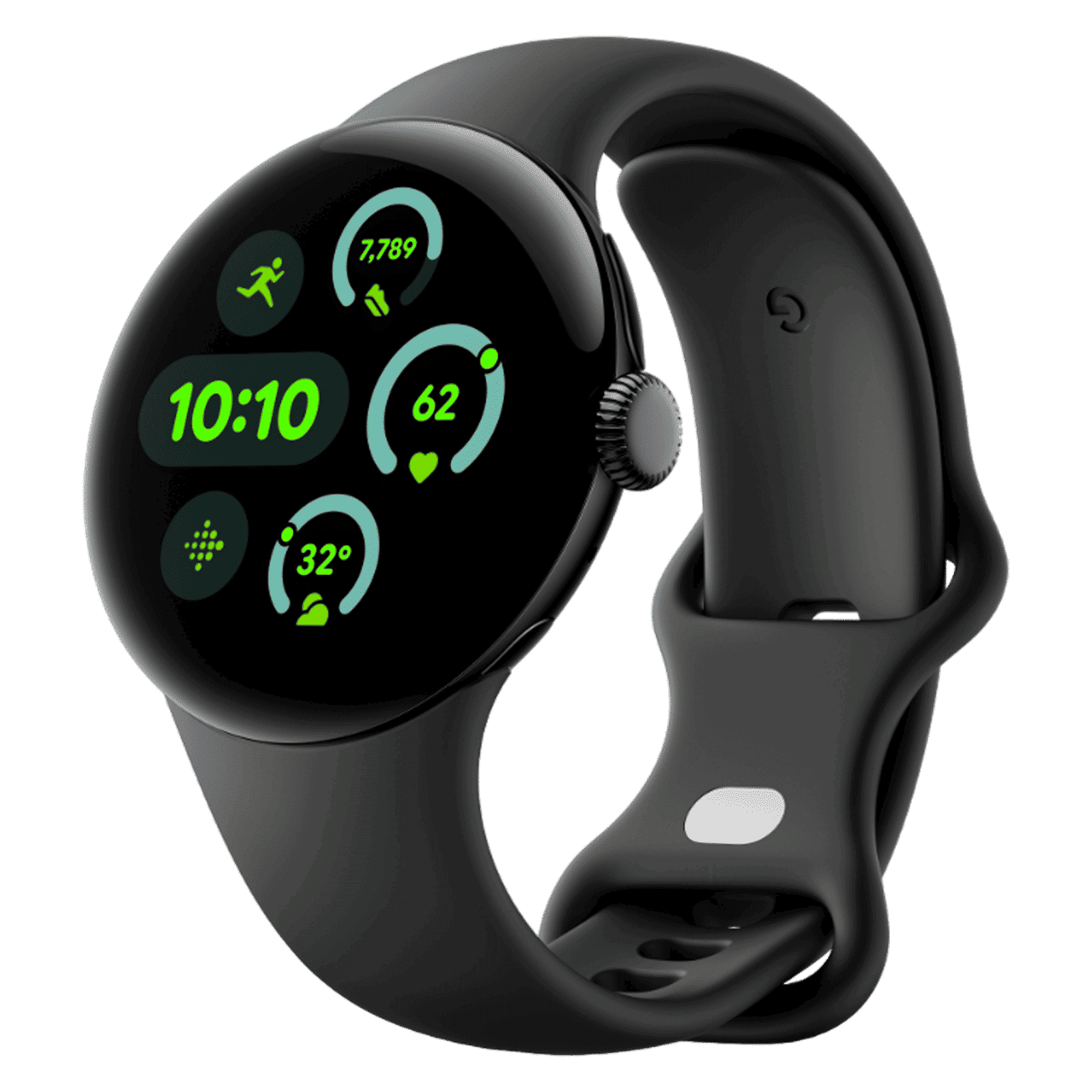 Google Pixel Watch 3 Wi-Fi+Bluetooth Wear OS 5.0 Smartwatch (45mm AMOLED Display, Snapdragon W5 Gen 1 Cortex-M33 co-processor, Fall Detection, Obsidian Active Band)_3