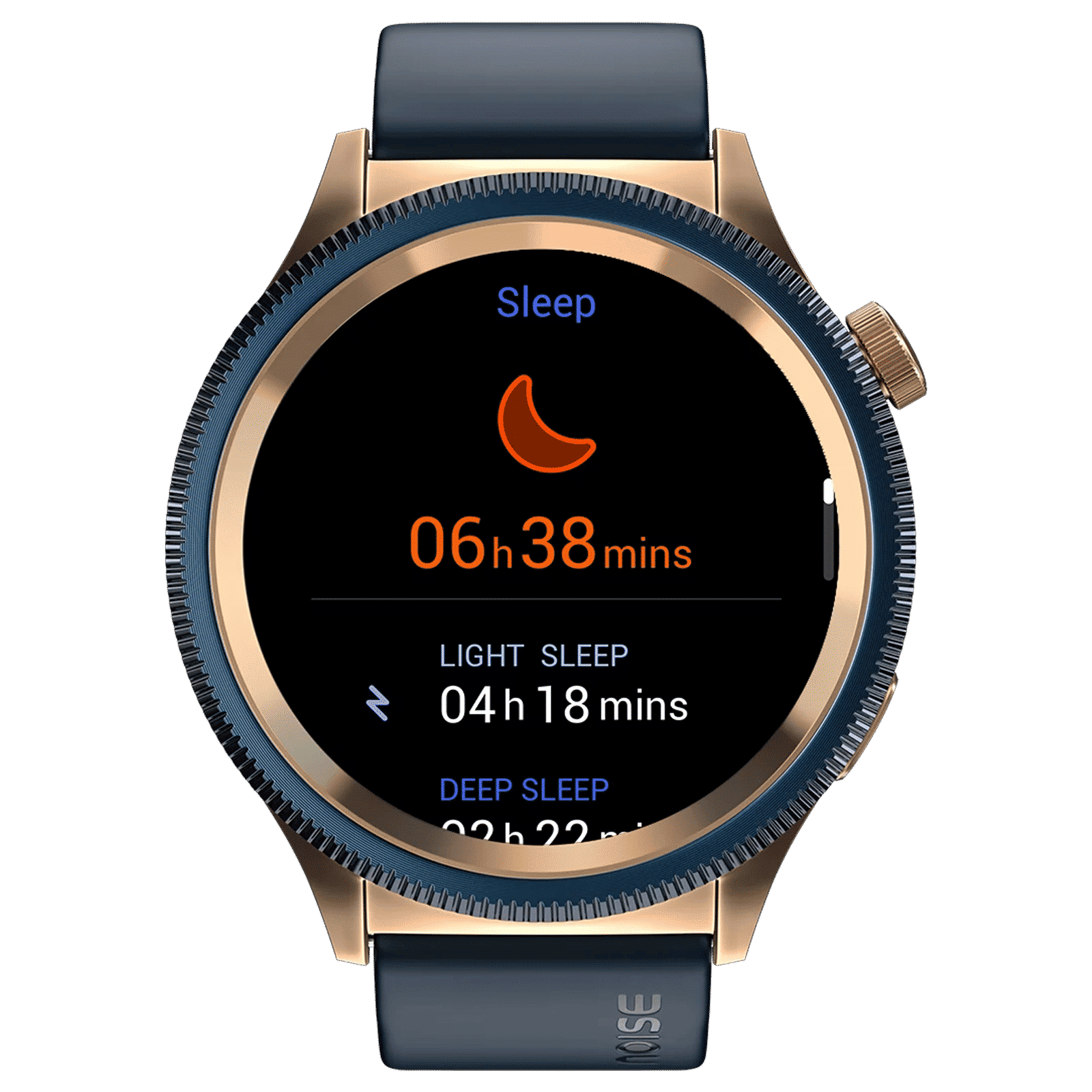noise NoiseFit Halo 2 Smartwatch with Bluetooth Calling (36.3mm AMOLED Display, IP67 Water Resistant, Gold Blue Strap)_1
