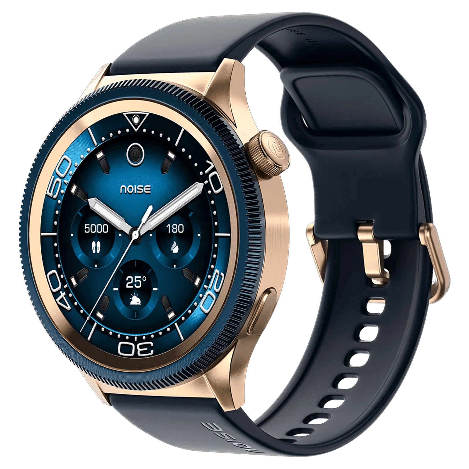 noise NoiseFit Halo 2 Smartwatch with Bluetooth Calling (36.3mm AMOLED Display, IP67 Water Resistant, Gold Blue Strap)_3
