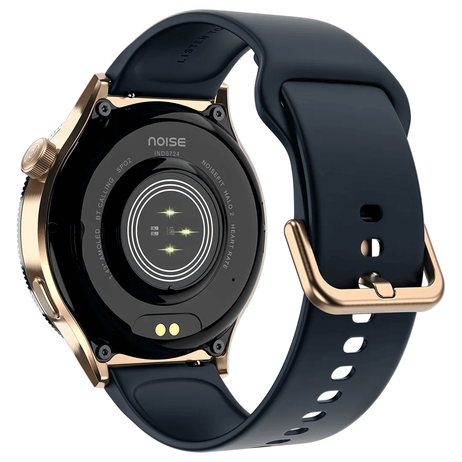 noise NoiseFit Halo 2 Smartwatch with Bluetooth Calling (36.3mm AMOLED Display, IP67 Water Resistant, Gold Blue Strap)_5