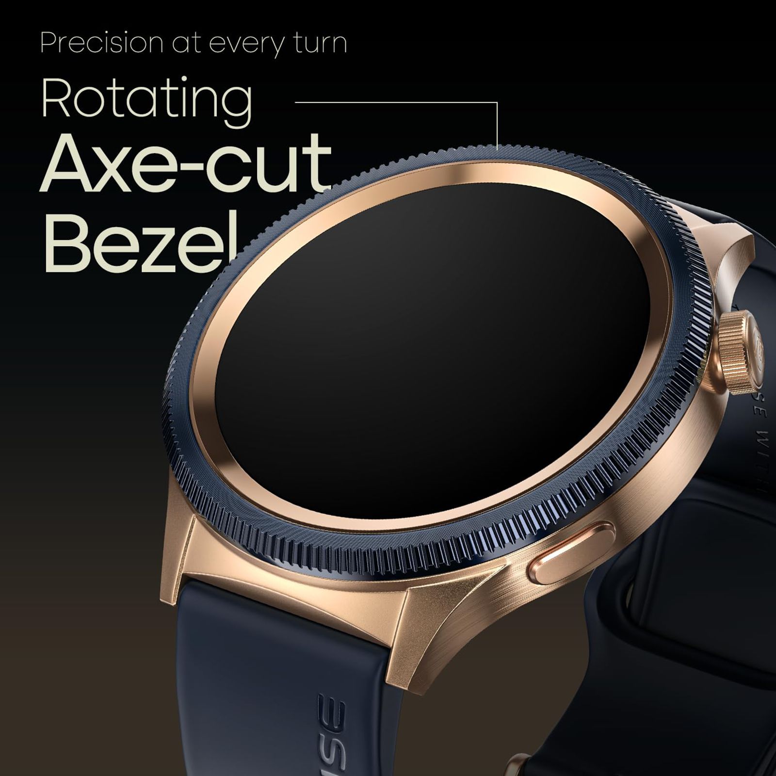 noise NoiseFit Halo 2 Smartwatch with Bluetooth Calling (36.3mm AMOLED Display, IP67 Water Resistant, Gold Blue Strap)_7